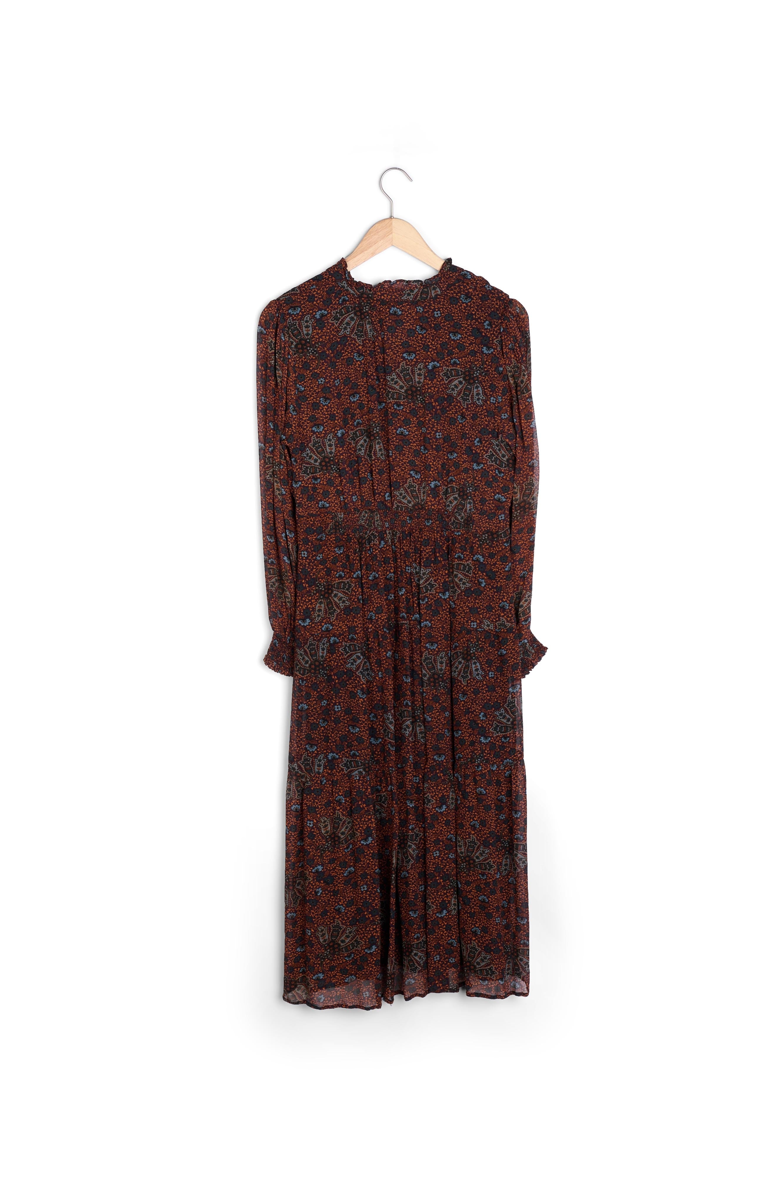 Robe longue imprimée marron Carola Faume - seconde main