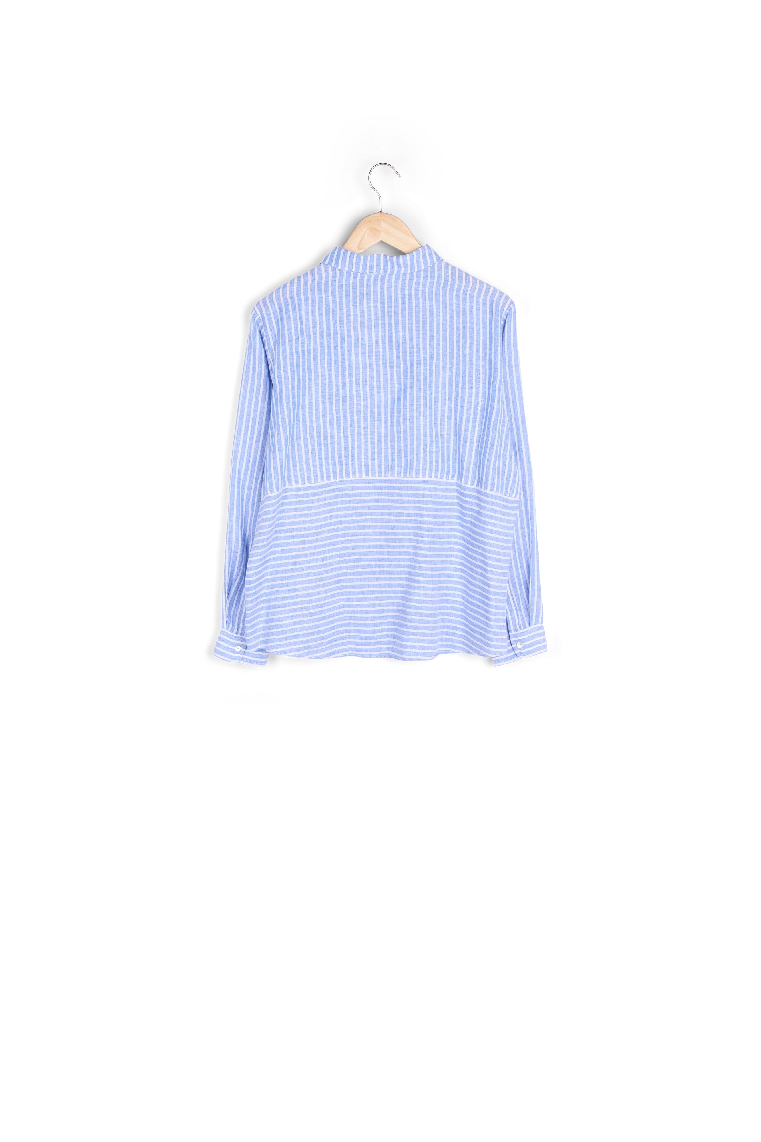 Chemise bleu azur rayée en lin Venetia Faume - seconde main
