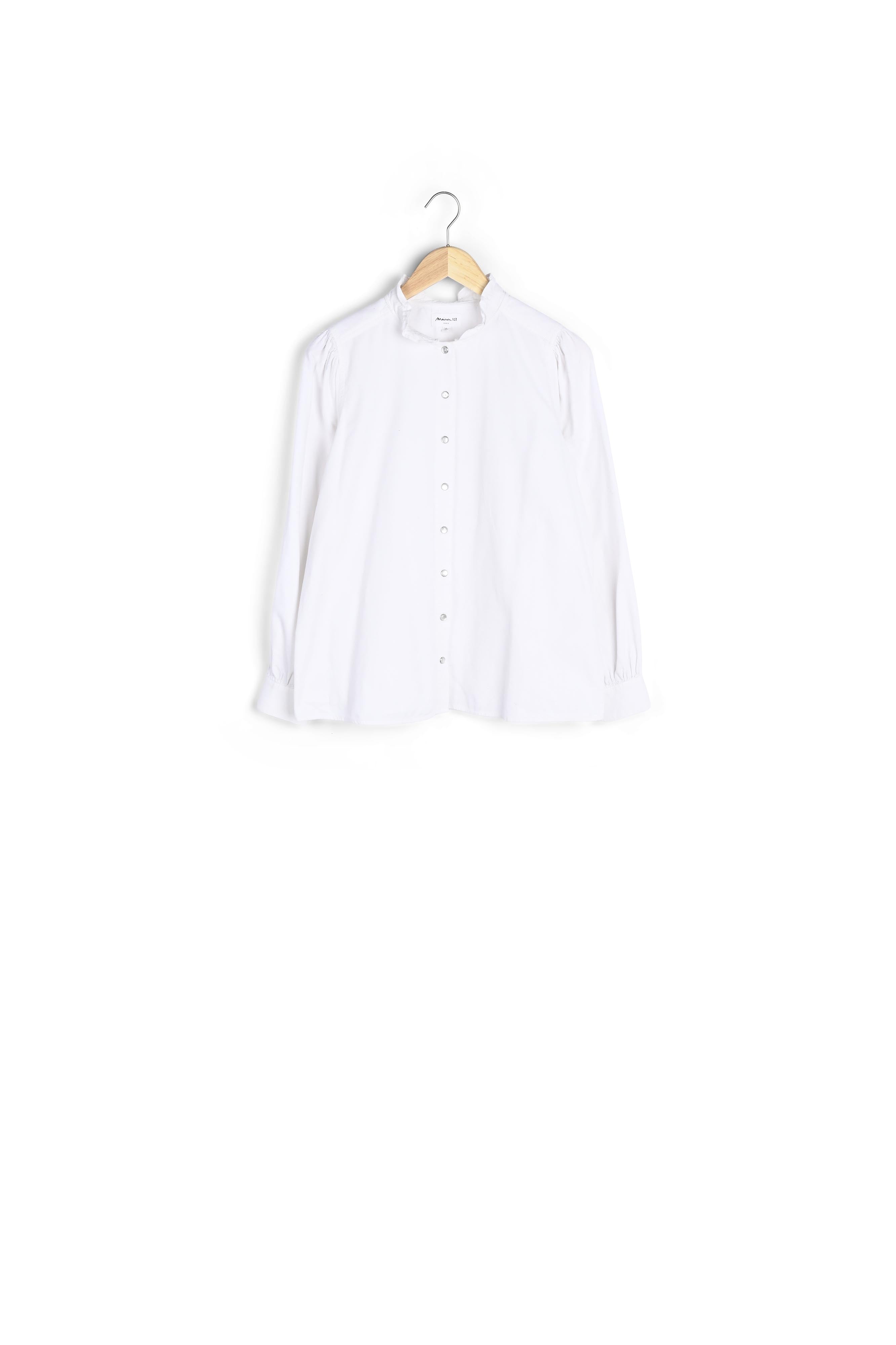 Chemise en velours milleraie écru Jeraldine Faume - seconde main