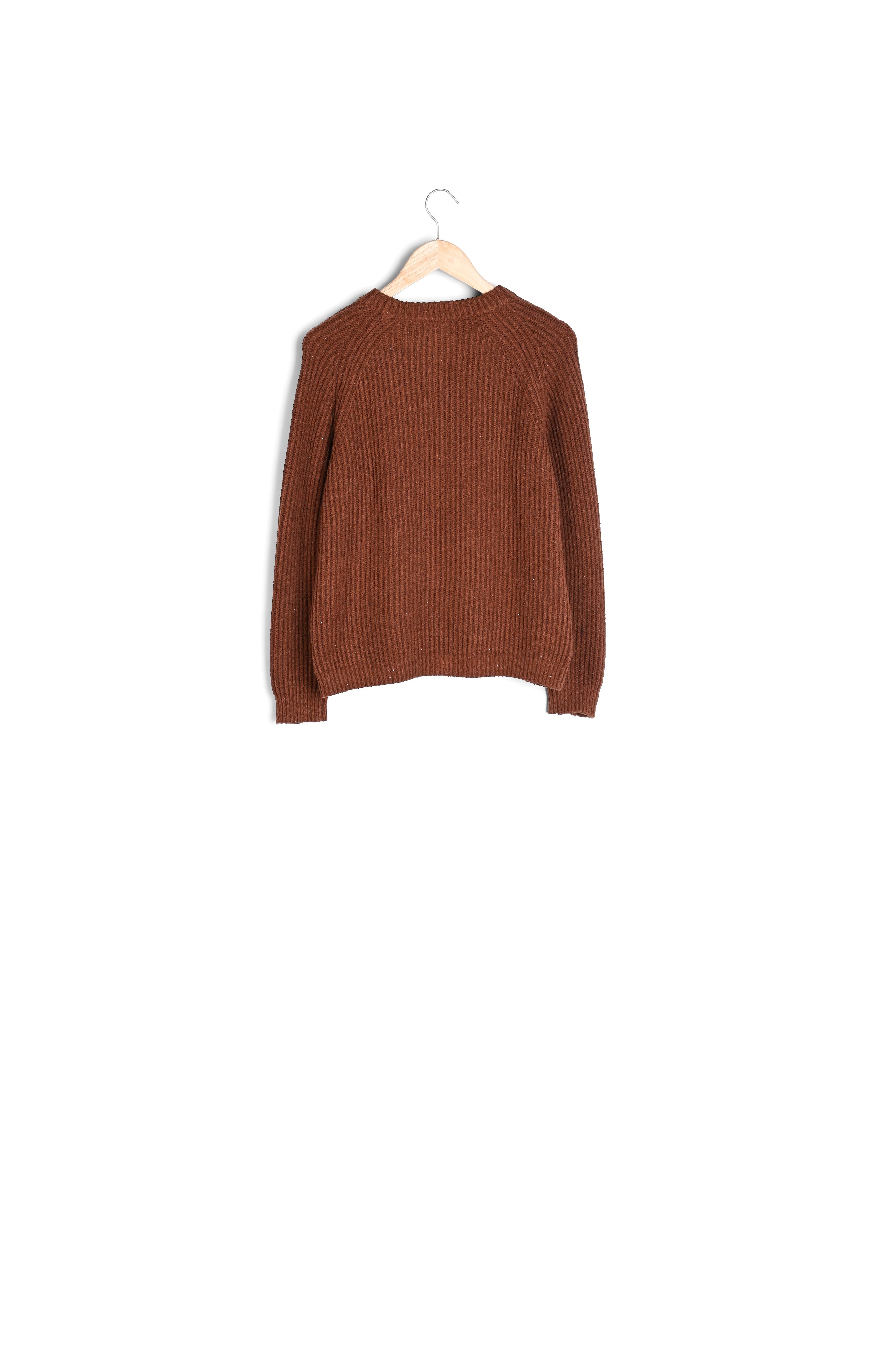 Pull court en maille marron Barbara Faume - seconde main