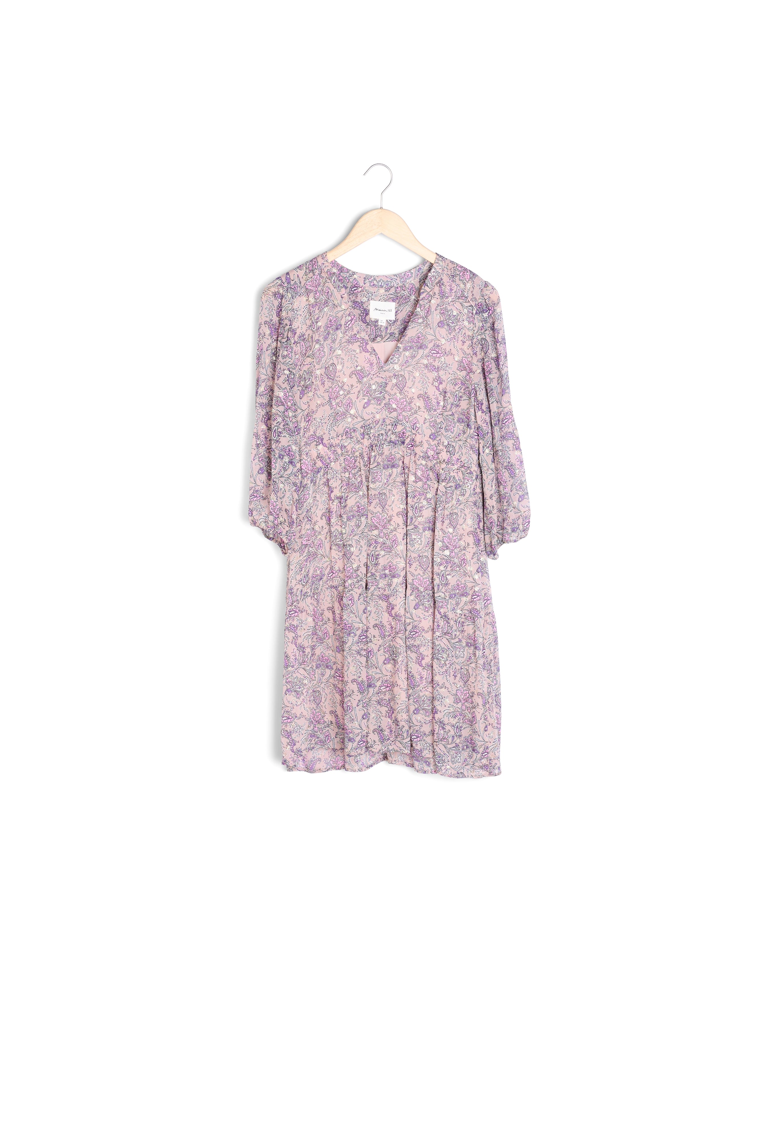 Robe mauve imprimée Minette Faume - seconde main