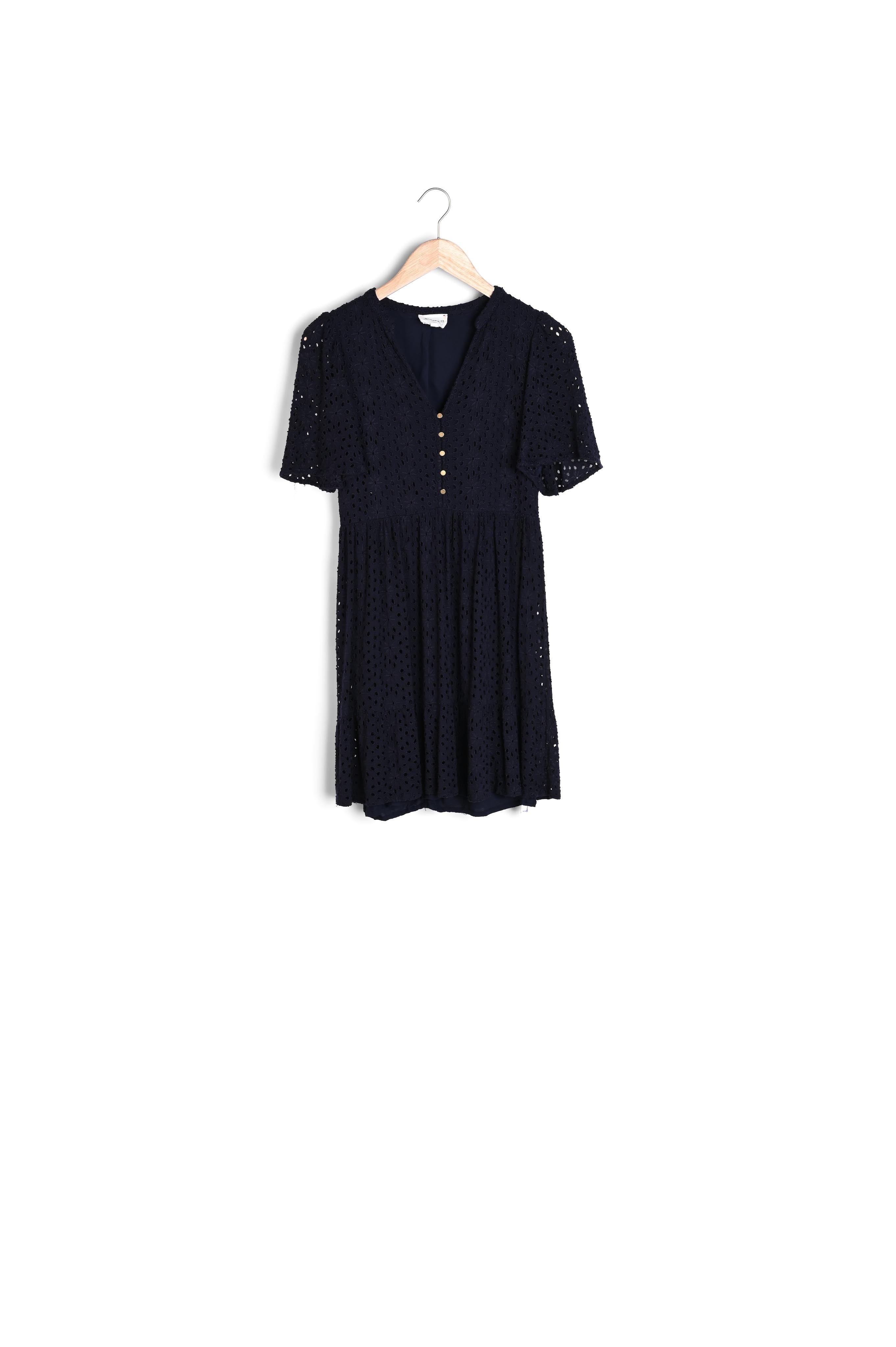 Robe marine brodée Nara Faume - seconde main