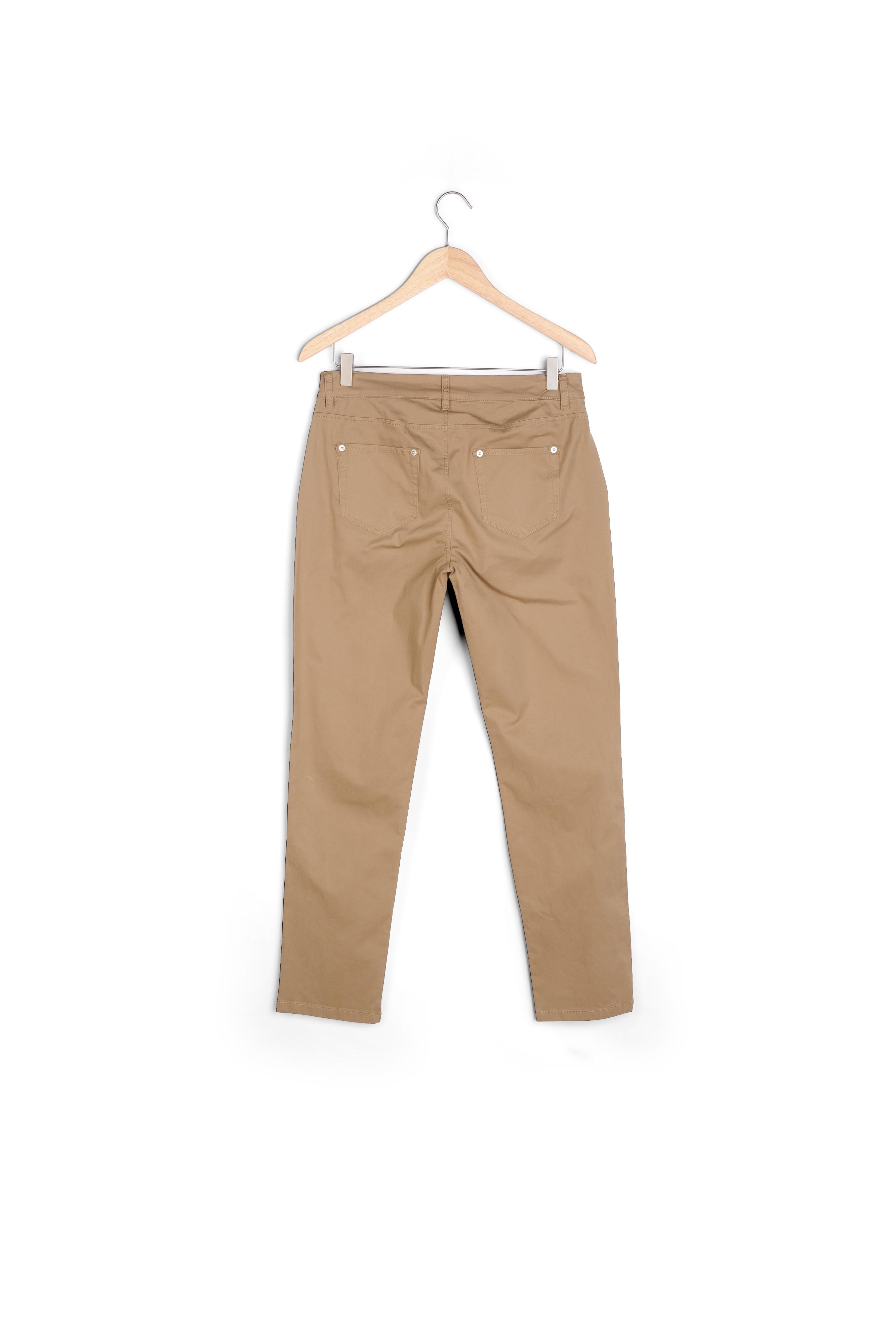 Pantalon chino en coton biologique beige Francis Faume - seconde main