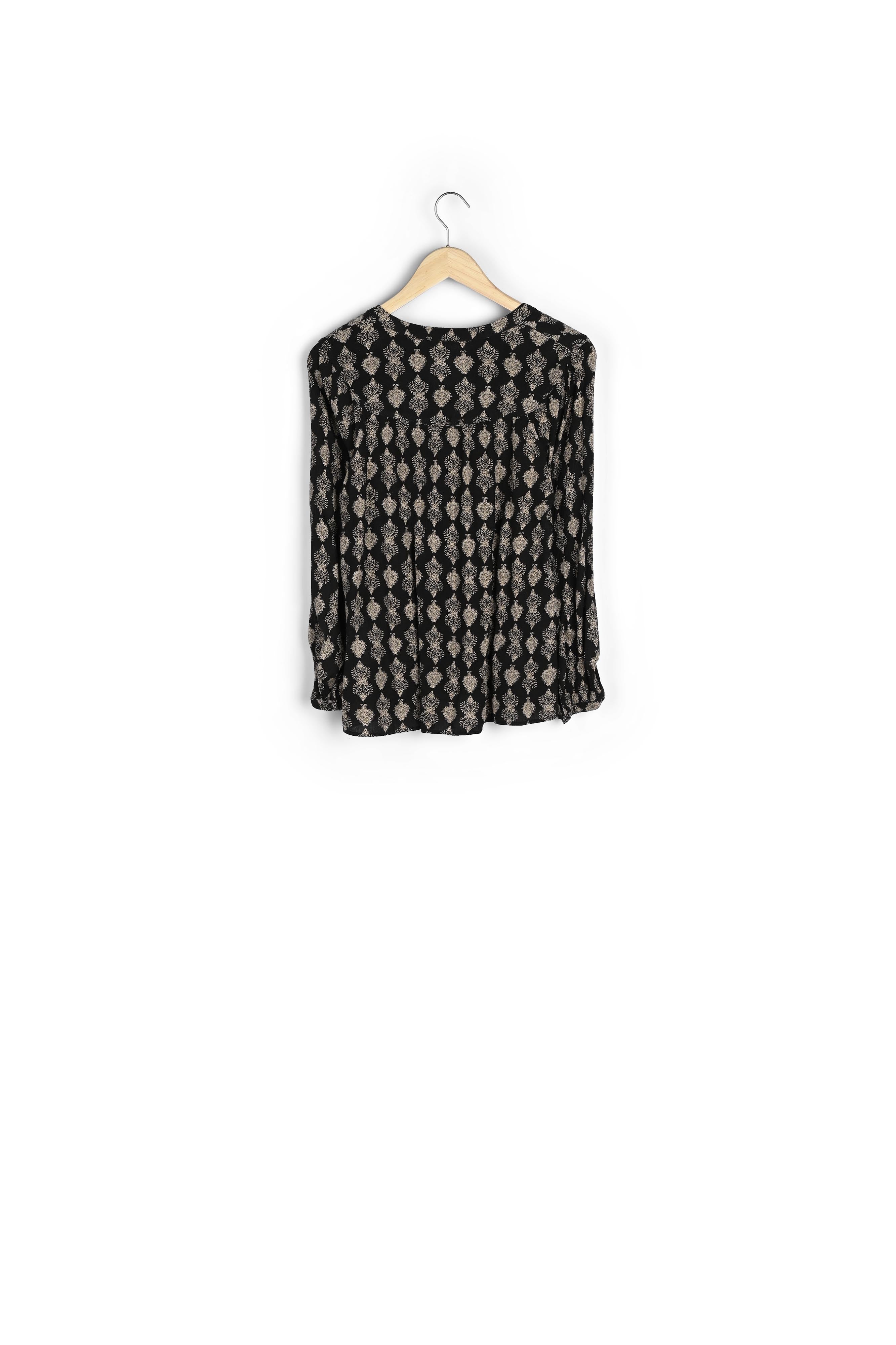 Blouse ample imprimée noire Timeo Faume - seconde main