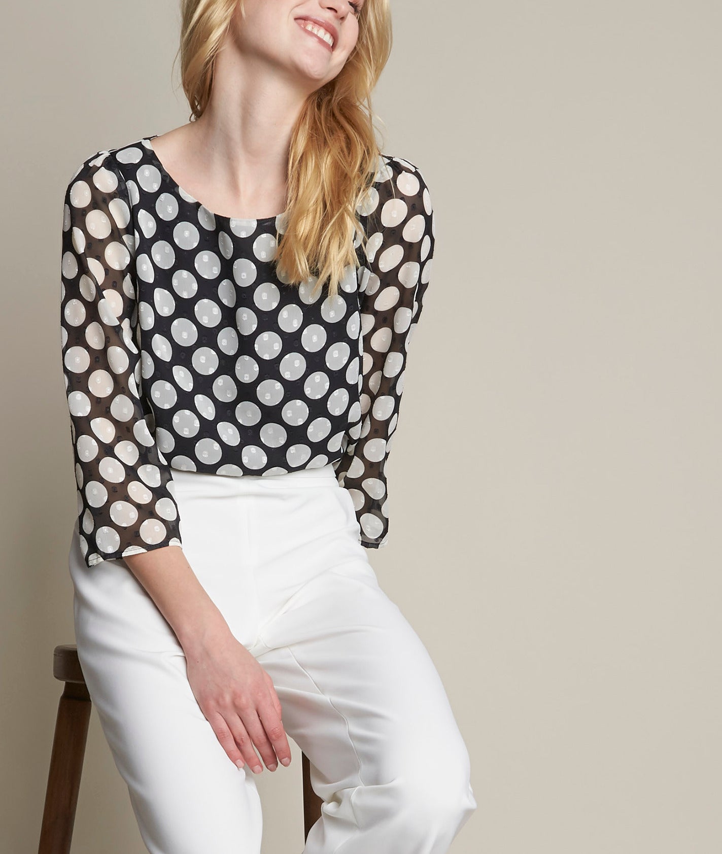 Blouse imprimé pois Eve Faume - seconde main