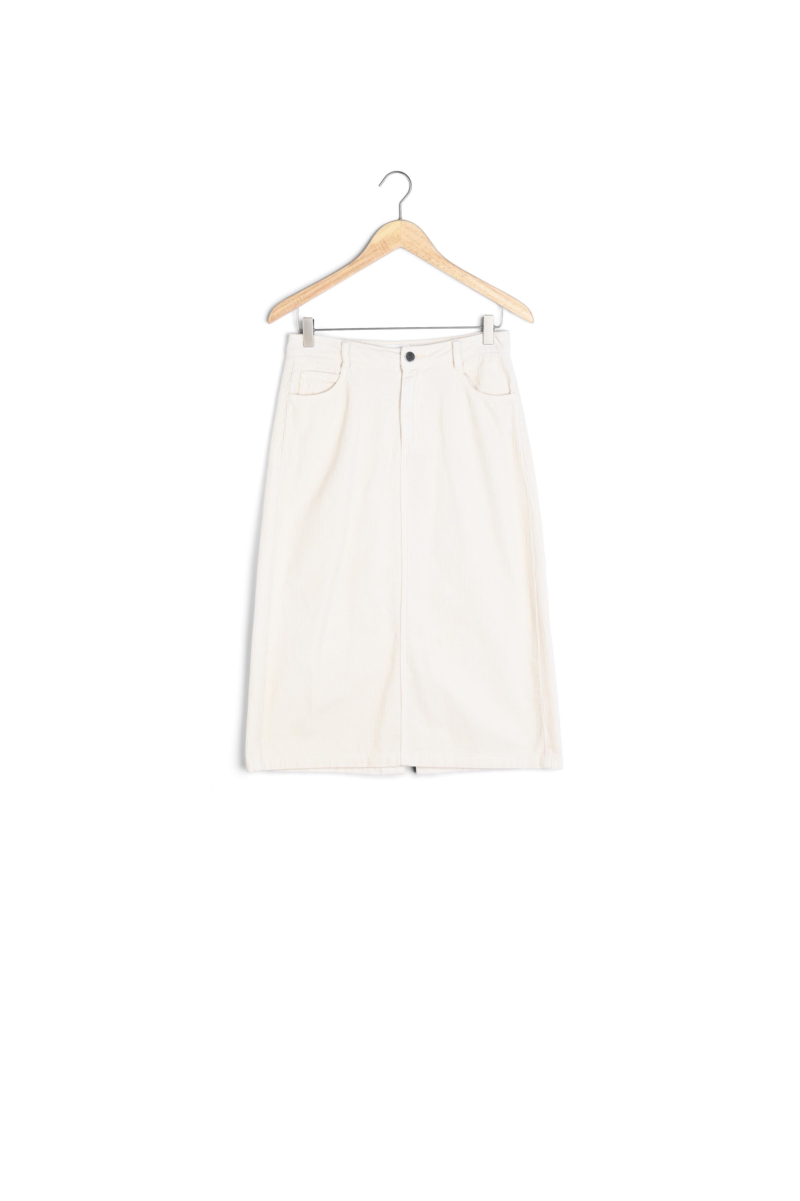 Jupe crayon en velours côtelé crème Kayne Faume - seconde main