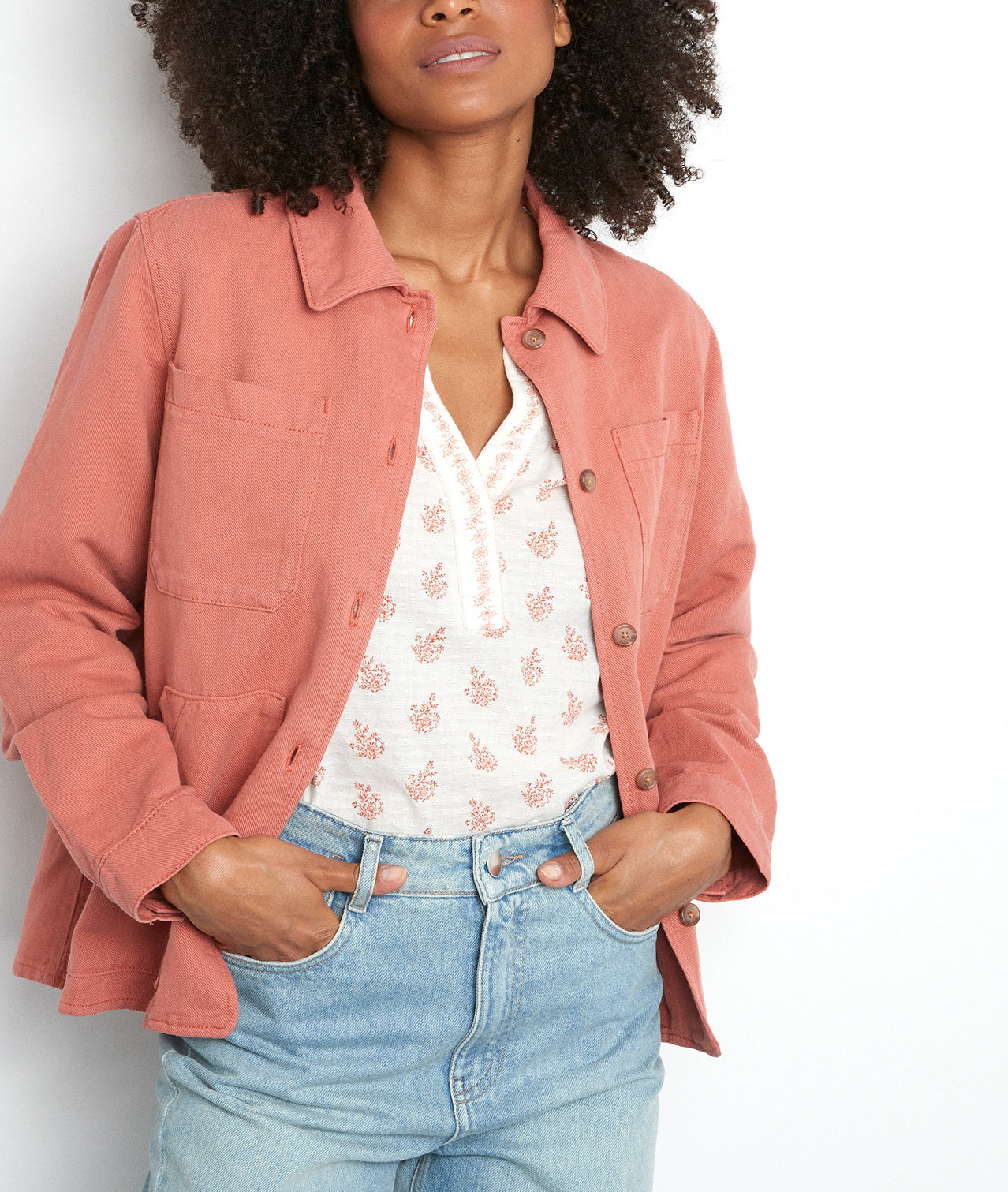 Veste en coton et lin pêche Romea Faume - seconde main