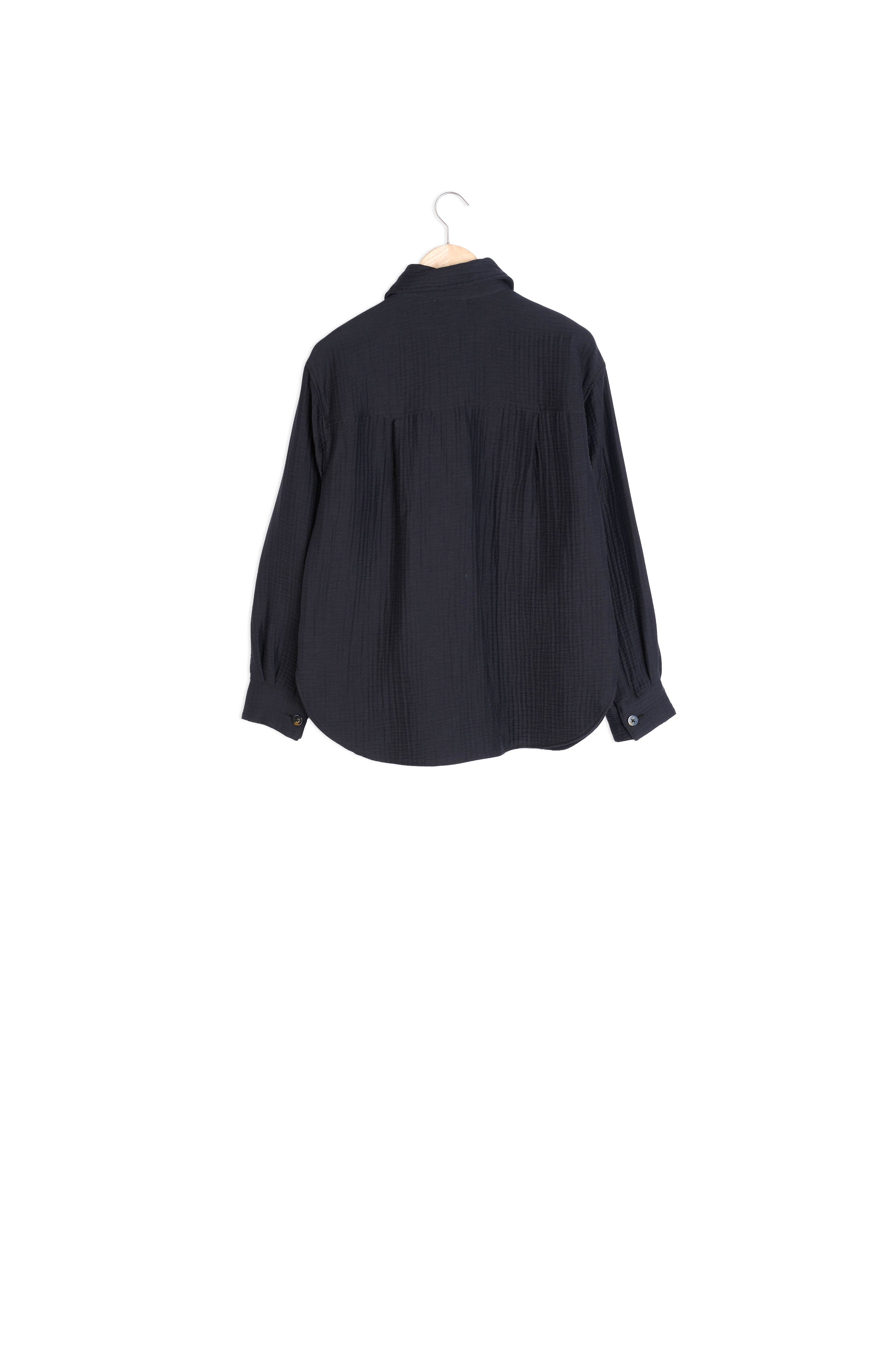 Surchemise en coton gaufré noir Rita Faume - seconde main