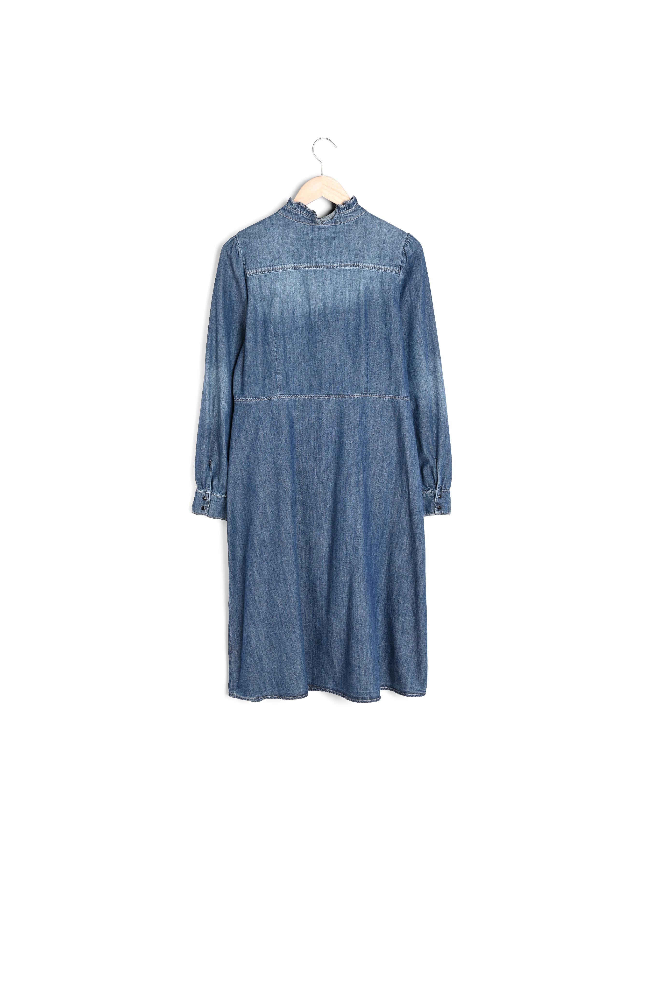 Robe chemise midi en denim brut délavé Sofia Faume - seconde main