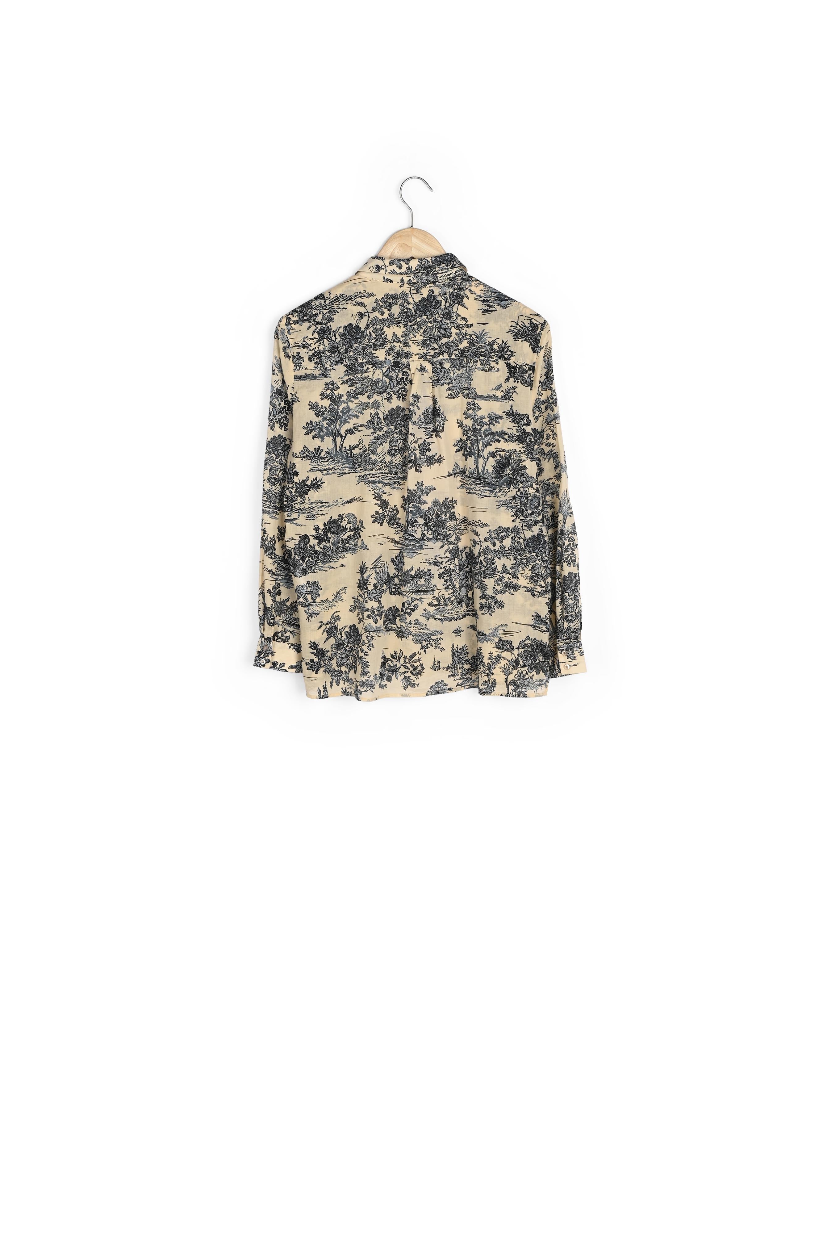 Chemise imprimée en coton écru Colette Faume - seconde main