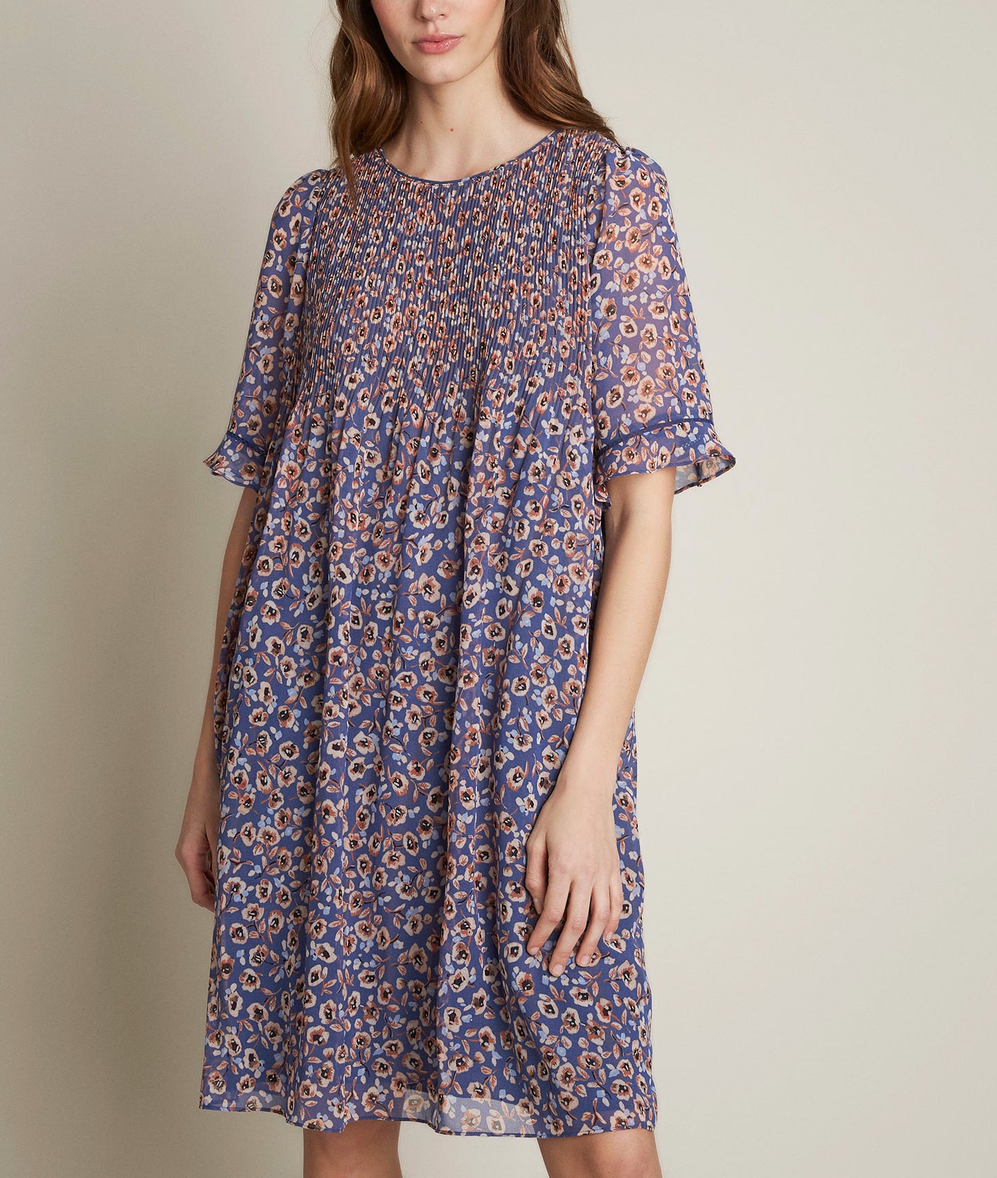 Robe plissée imprimée Coralia Faume - seconde main