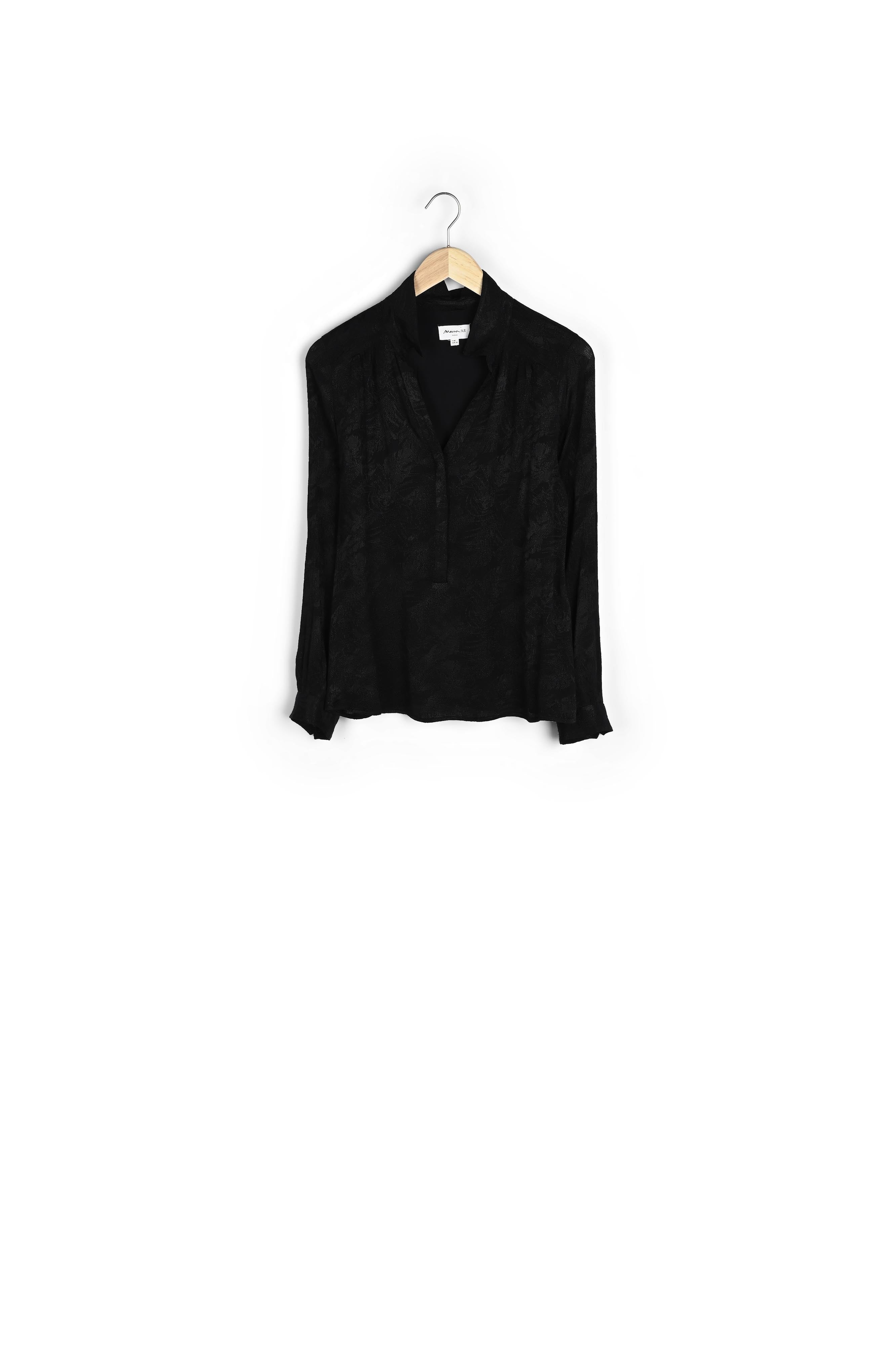 Blouse en tissu jacquard noire Cleo Faume - seconde main