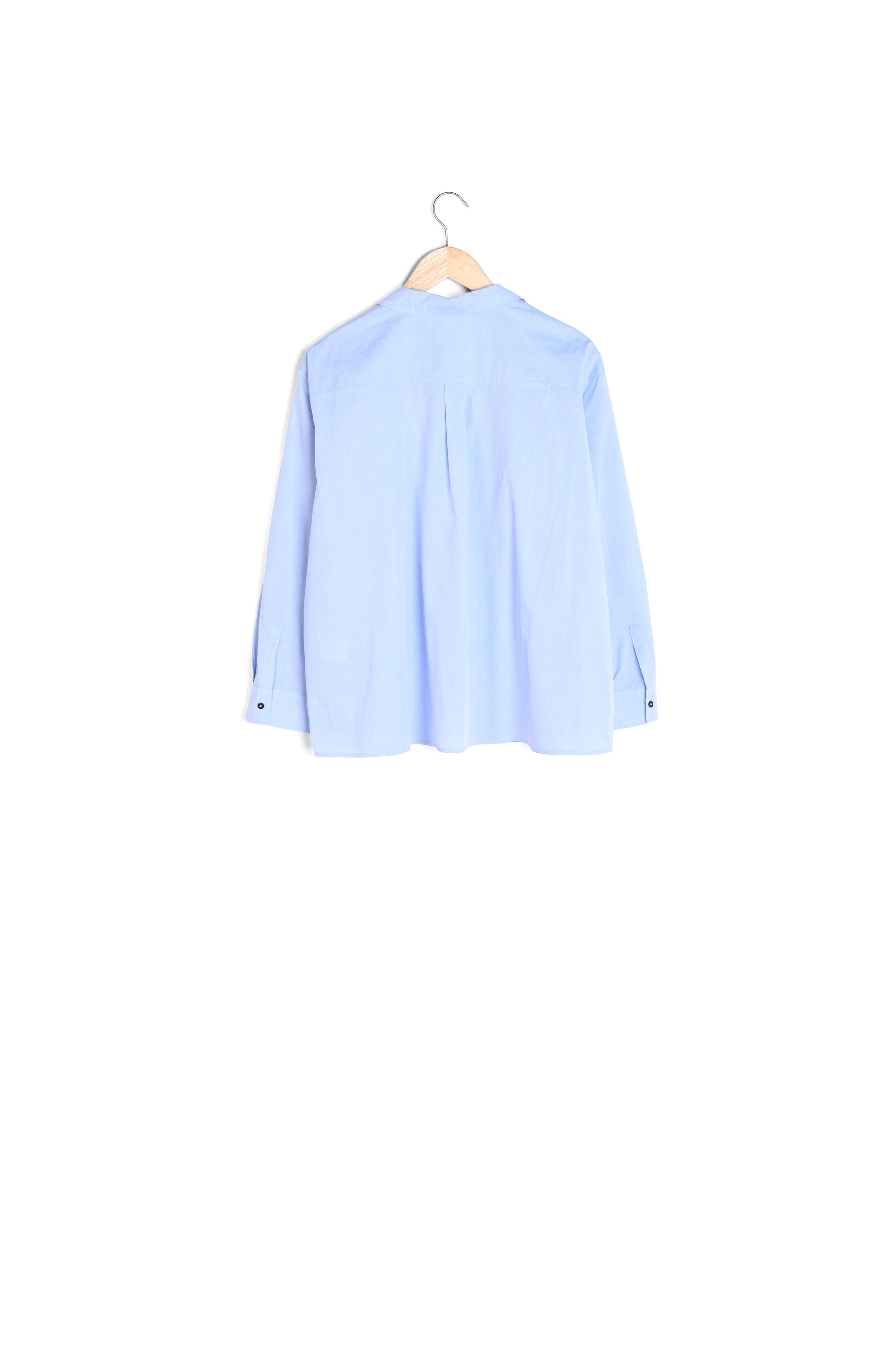Blouse bleue en popeline Mauranne Faume - seconde main