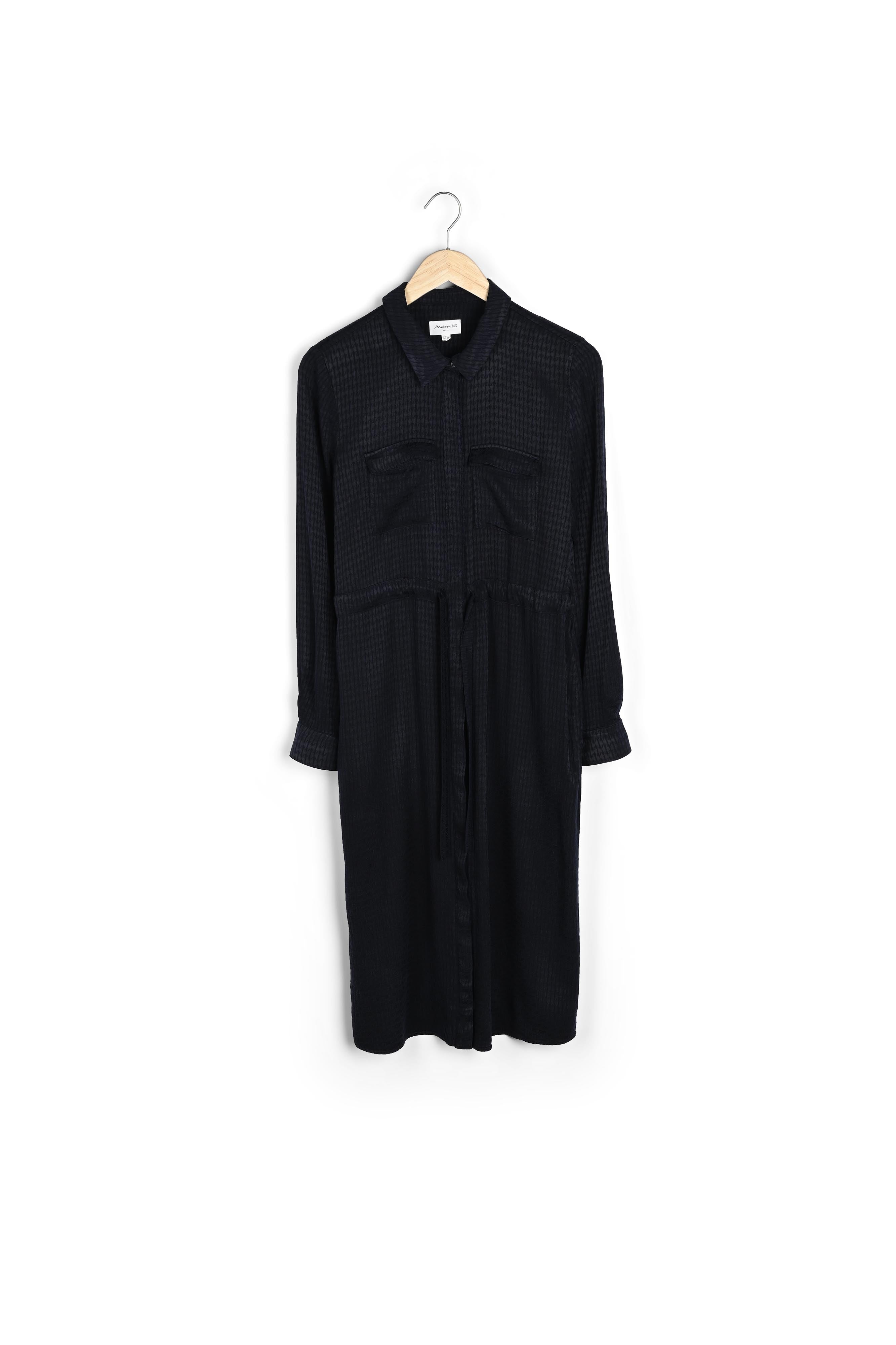 Robe mi-longue bleu marine Sylvie Faume - seconde main