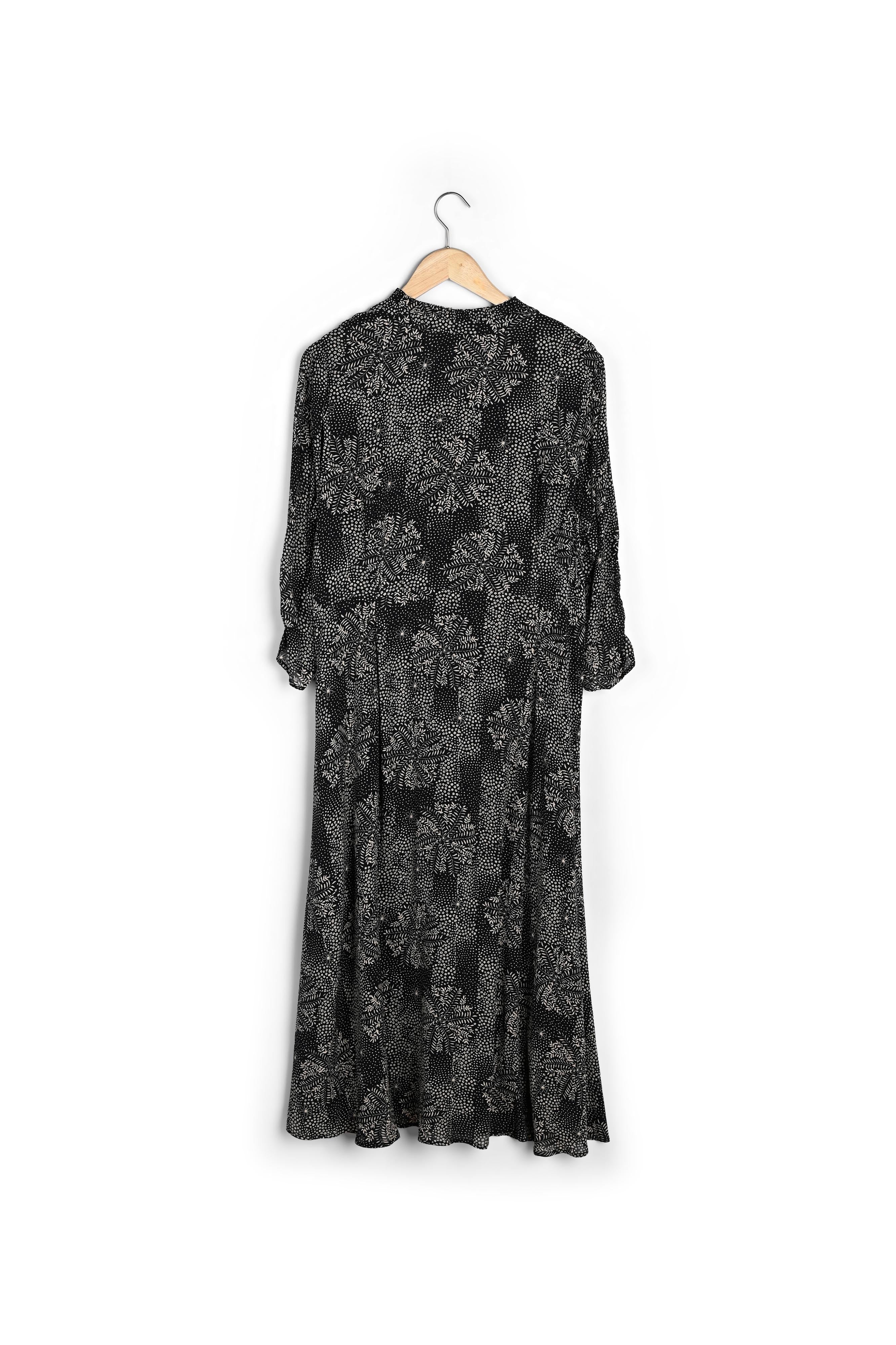 Robe longue noire imprimée Narice Faume - seconde main