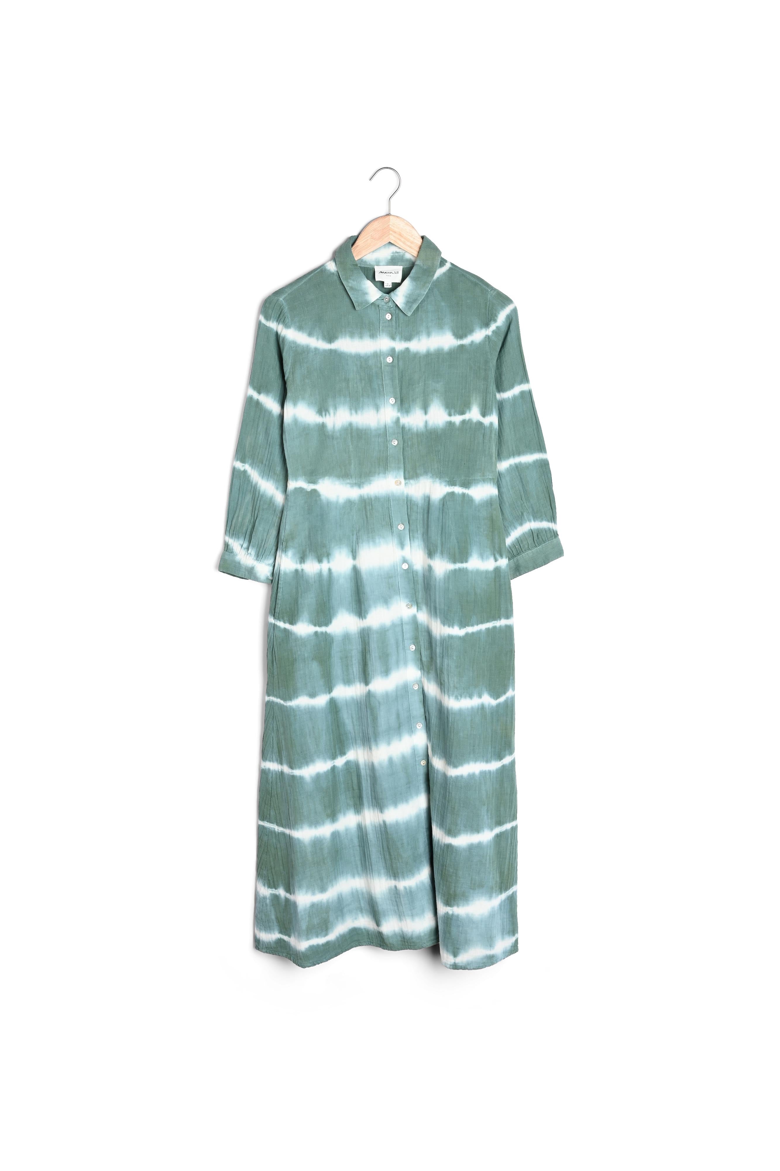 Robe longue tie and dye en coton vert Laurice Faume - seconde main
