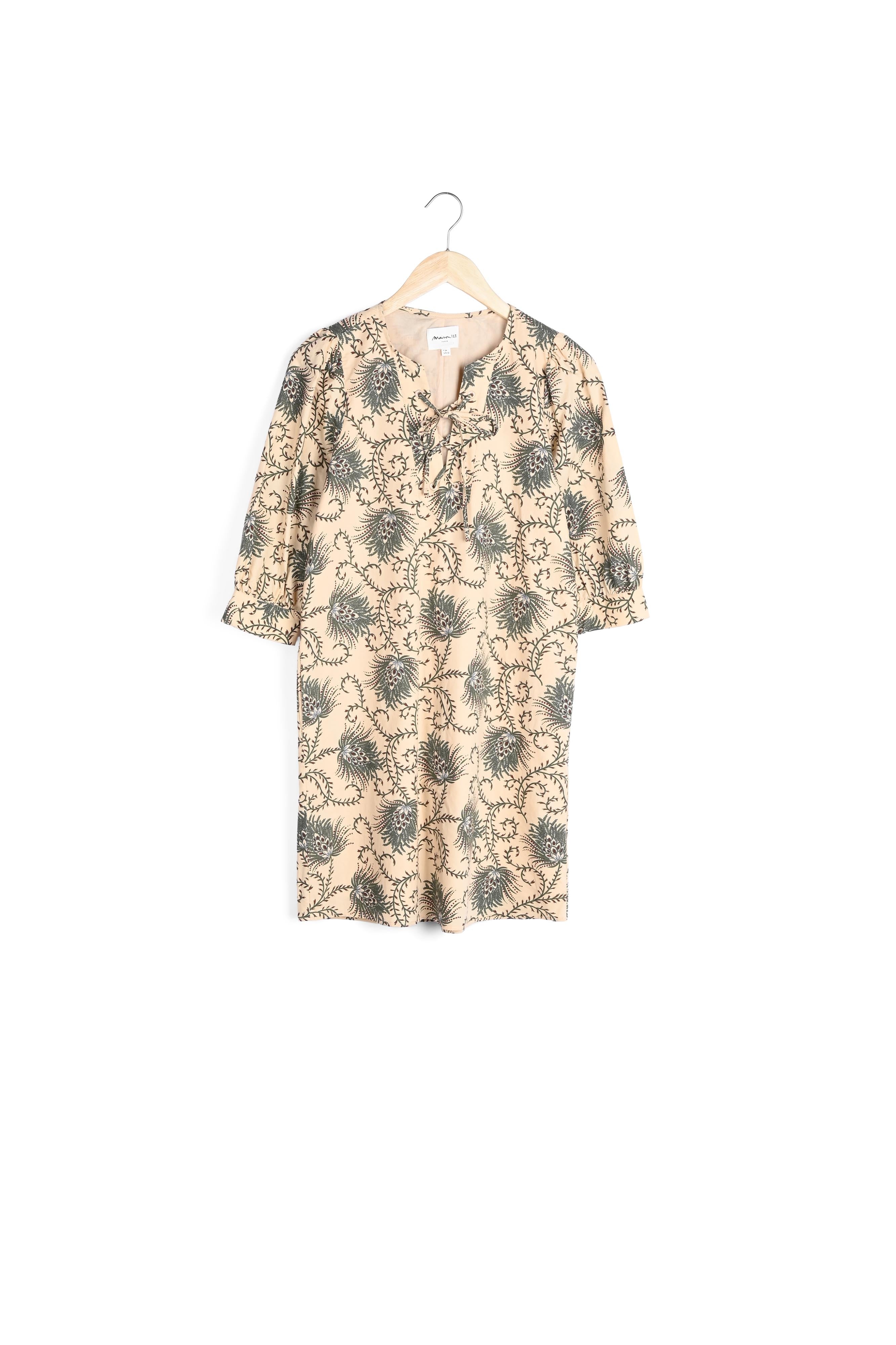 Robe droite en coton imprimé kaki Sherazade Faume - seconde main