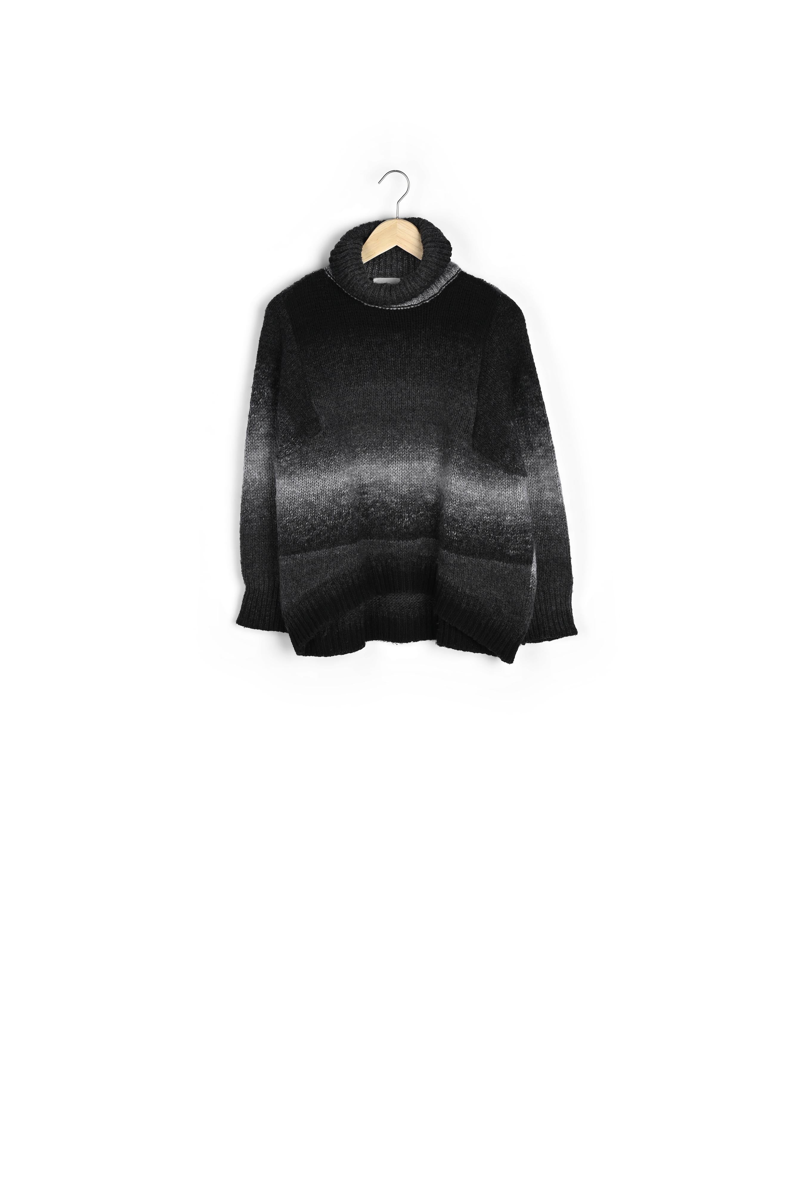 Pull col roulé dégradé noir Taj Faume - seconde main