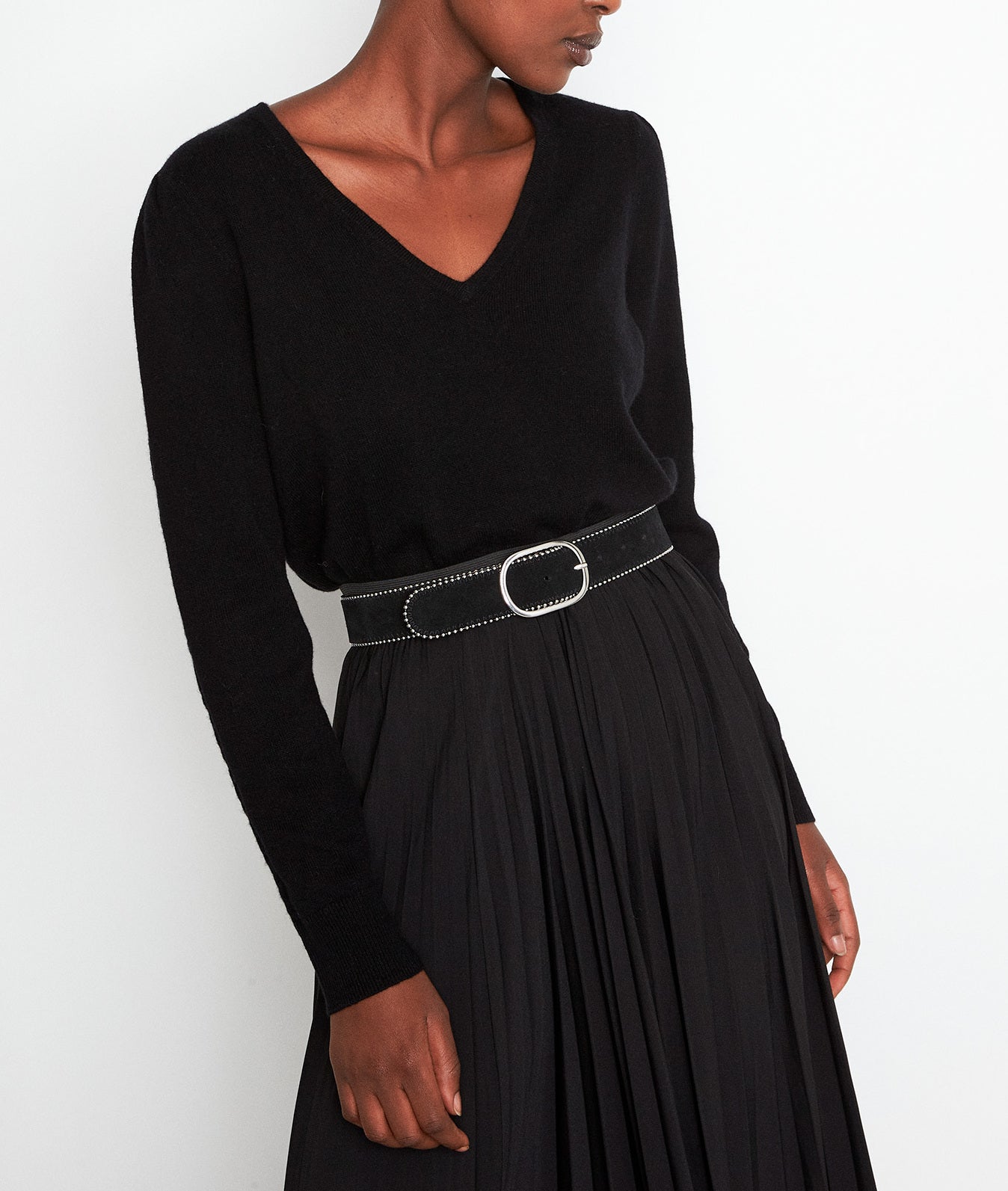 Pull en laine recyclée et cachemire noir Tilda Faume - seconde main