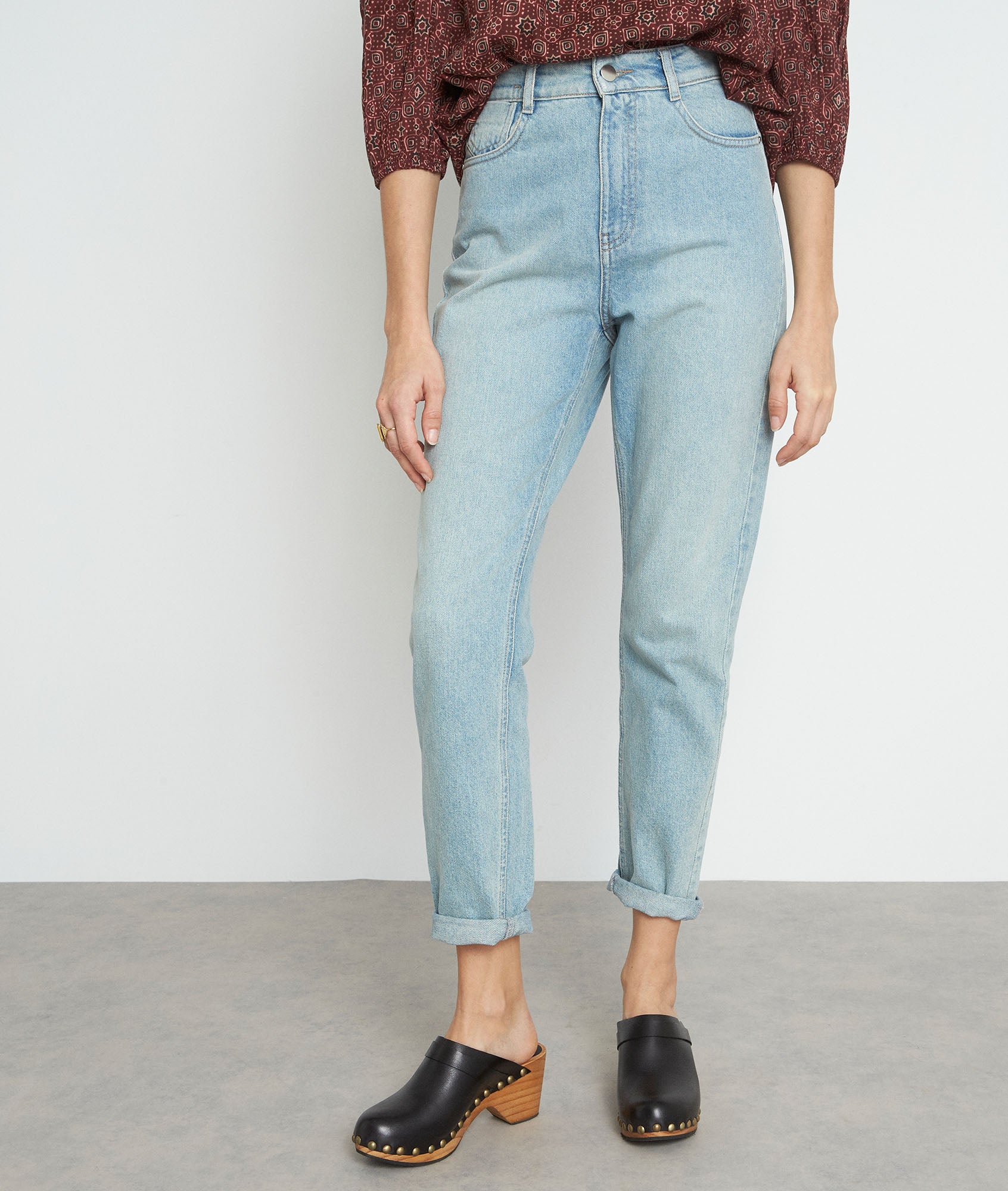 Jean mom en denim pure bleached Solene Faume - seconde main