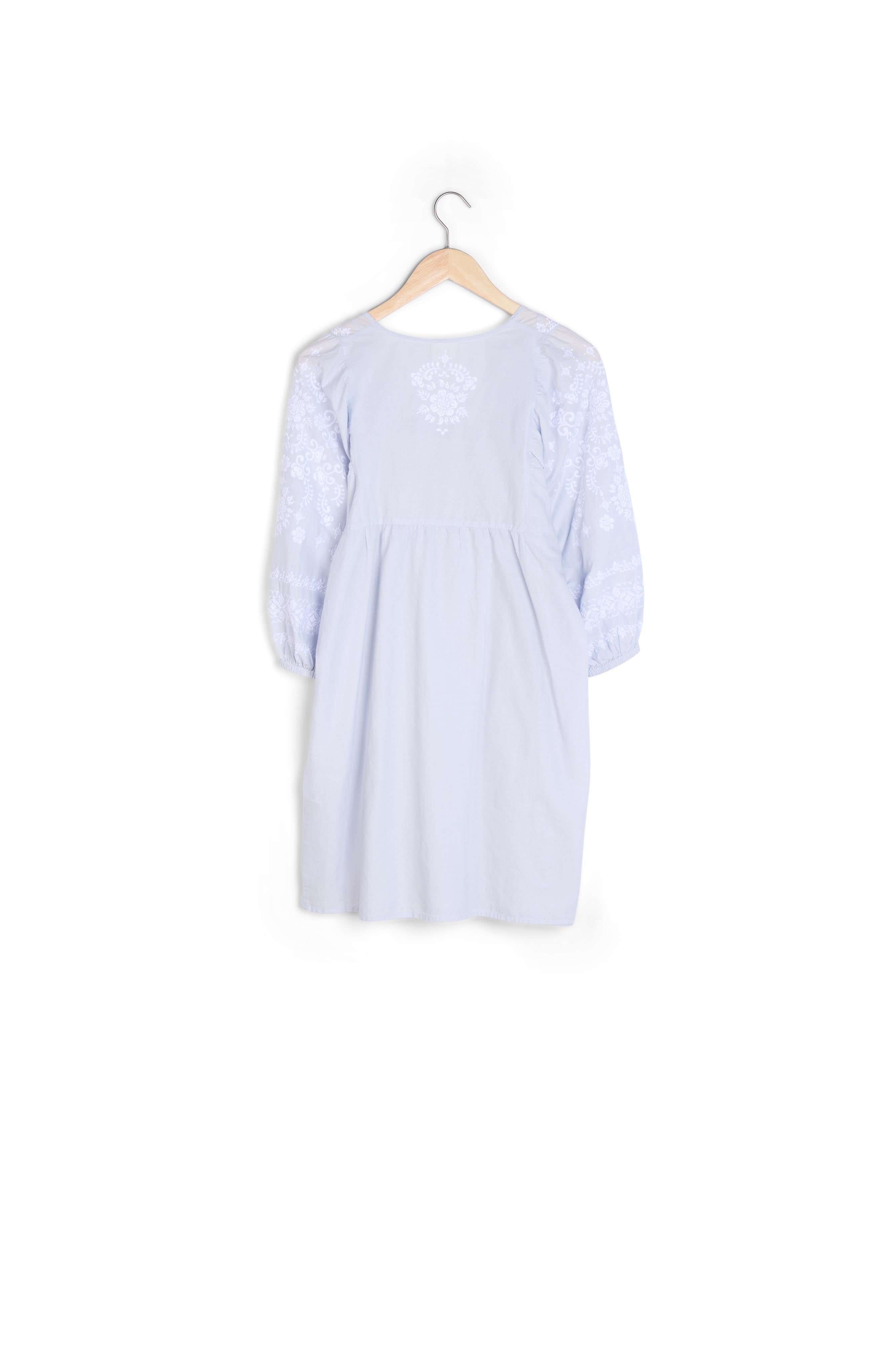 Robe courte brodée bleu pâle Samantha Faume - seconde main