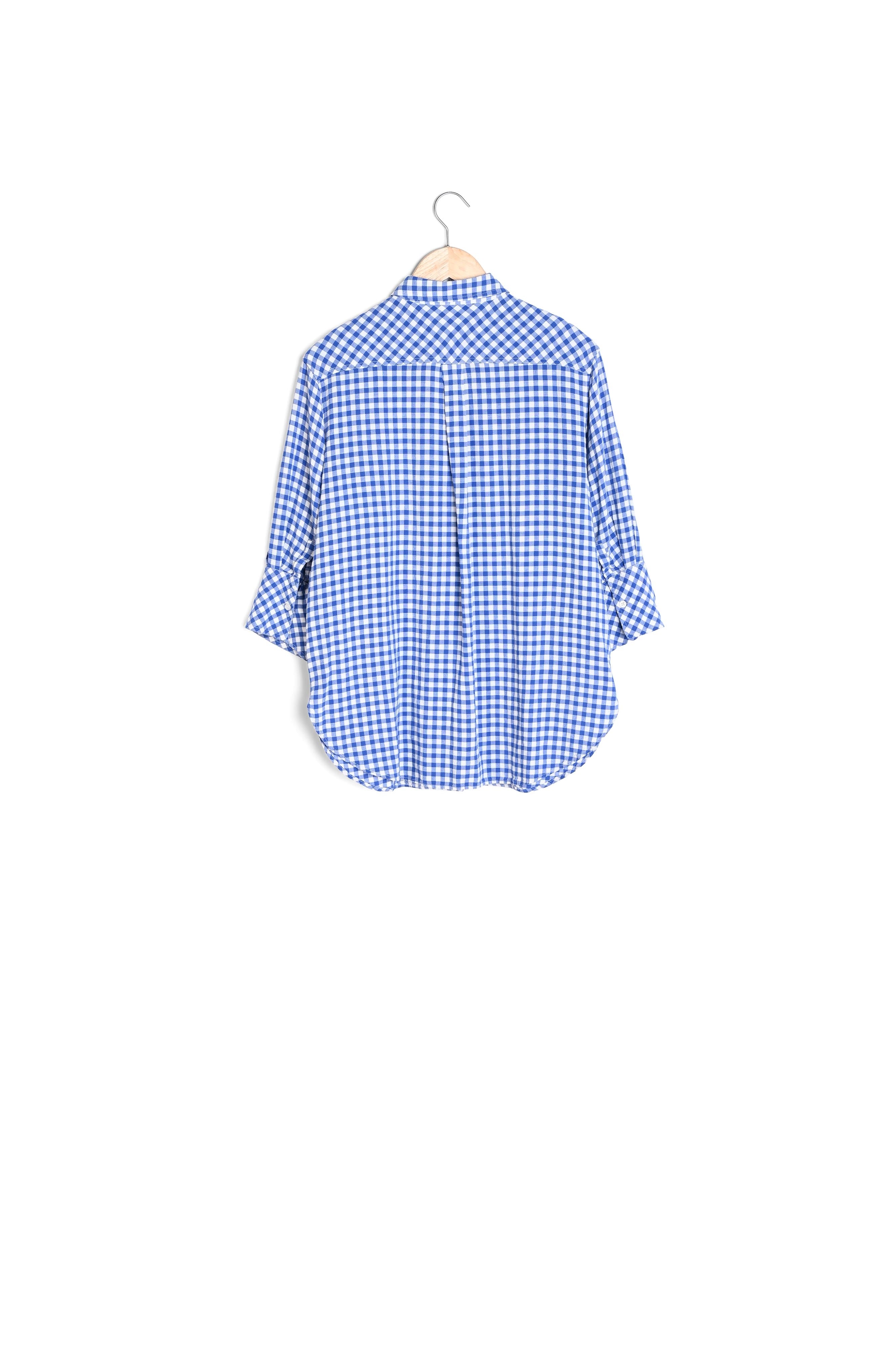 Chemise oversize en vichy bleu Clemence Faume - seconde main