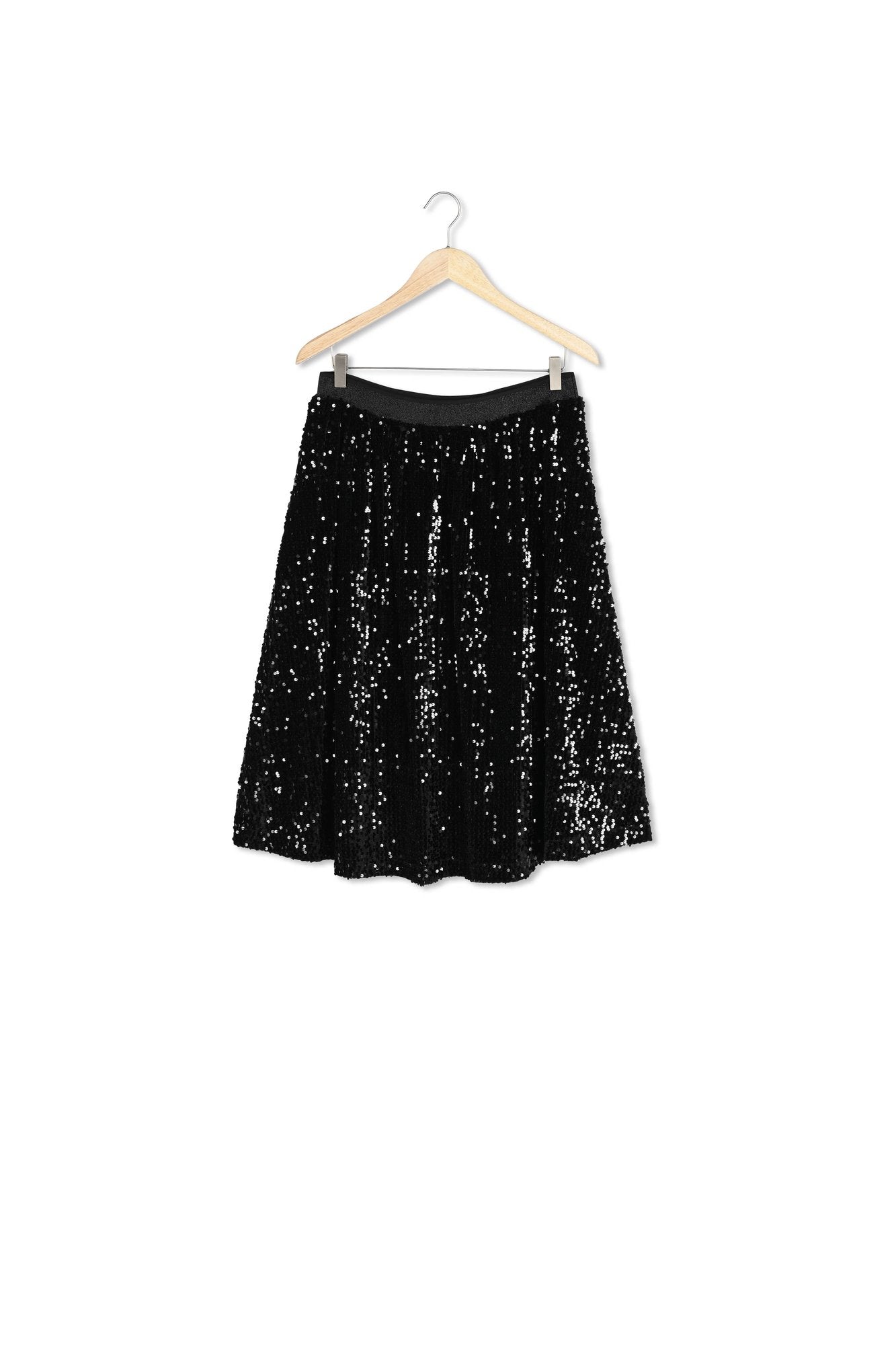Jupe midi en sequins noire Karen Faume - seconde main