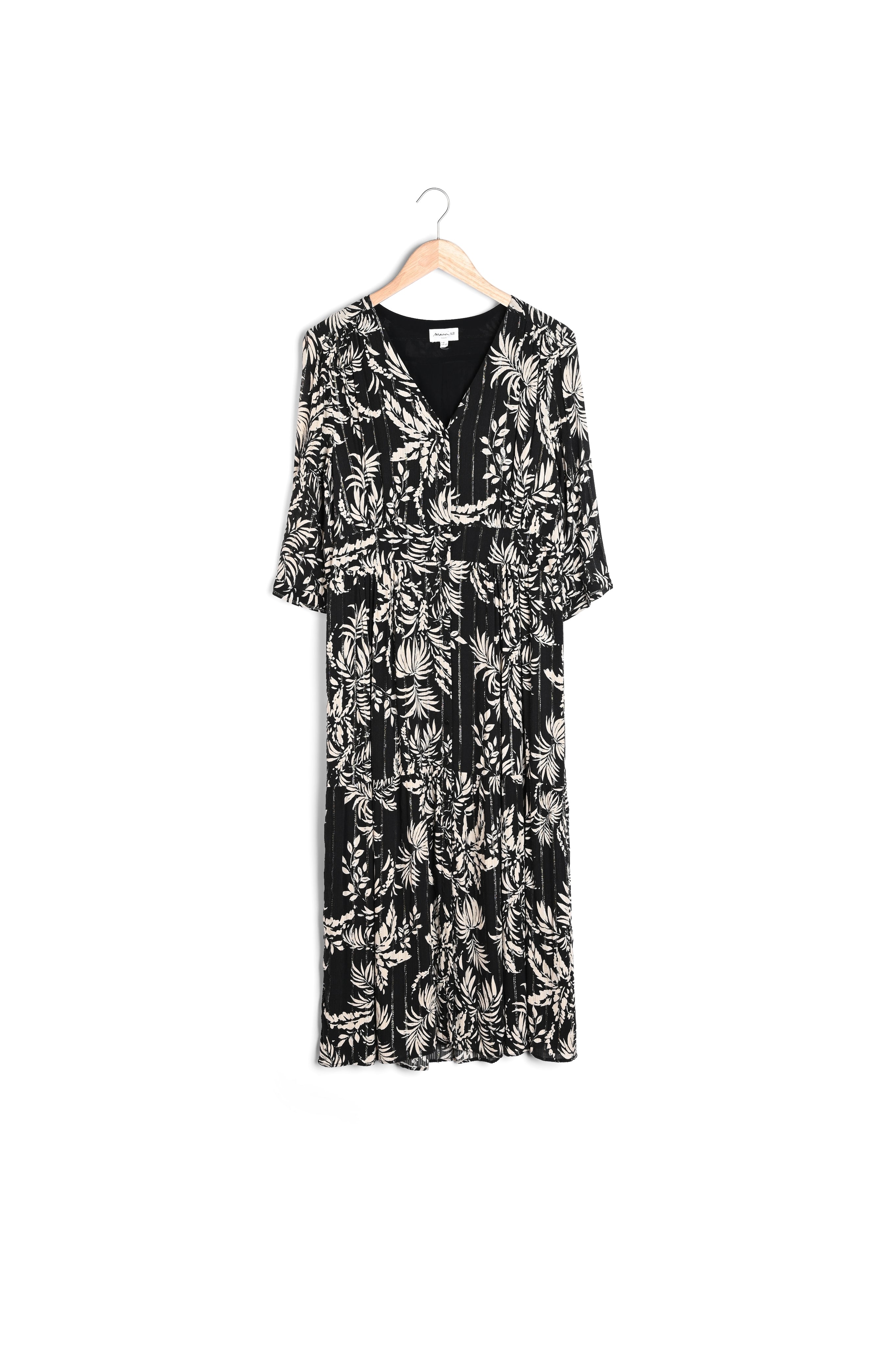 Robe longue imprimée noire Nais Faume - seconde main