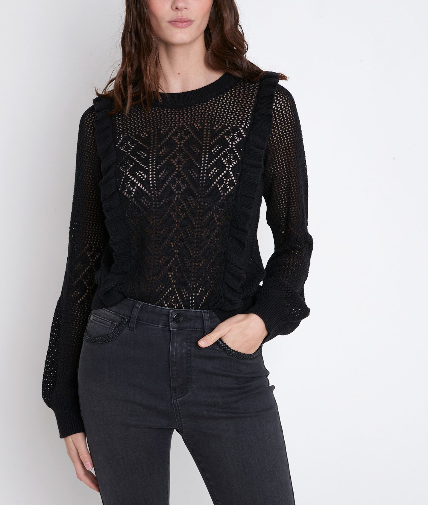 Pull ajouré à volants Aloha Faume - seconde main