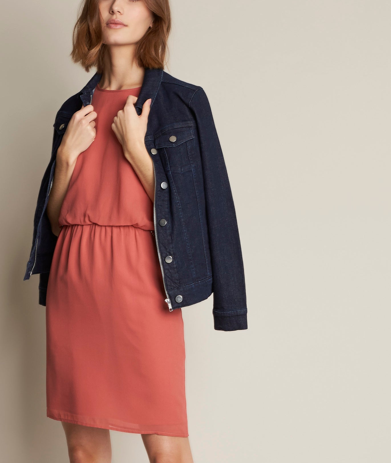 Robe en soie rose Ode Faume - seconde main