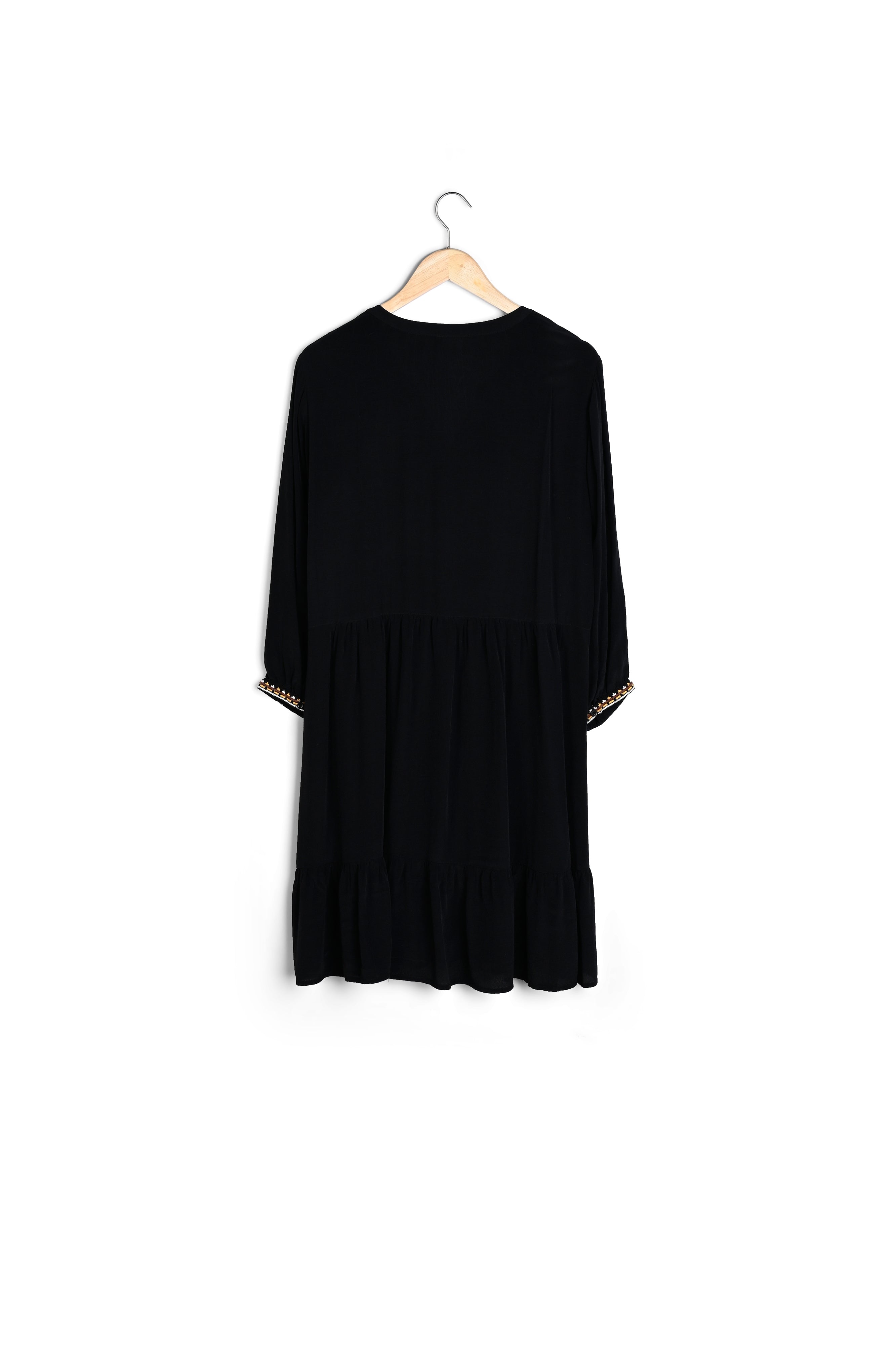 Robe courte noire brodée Neige Faume - seconde main