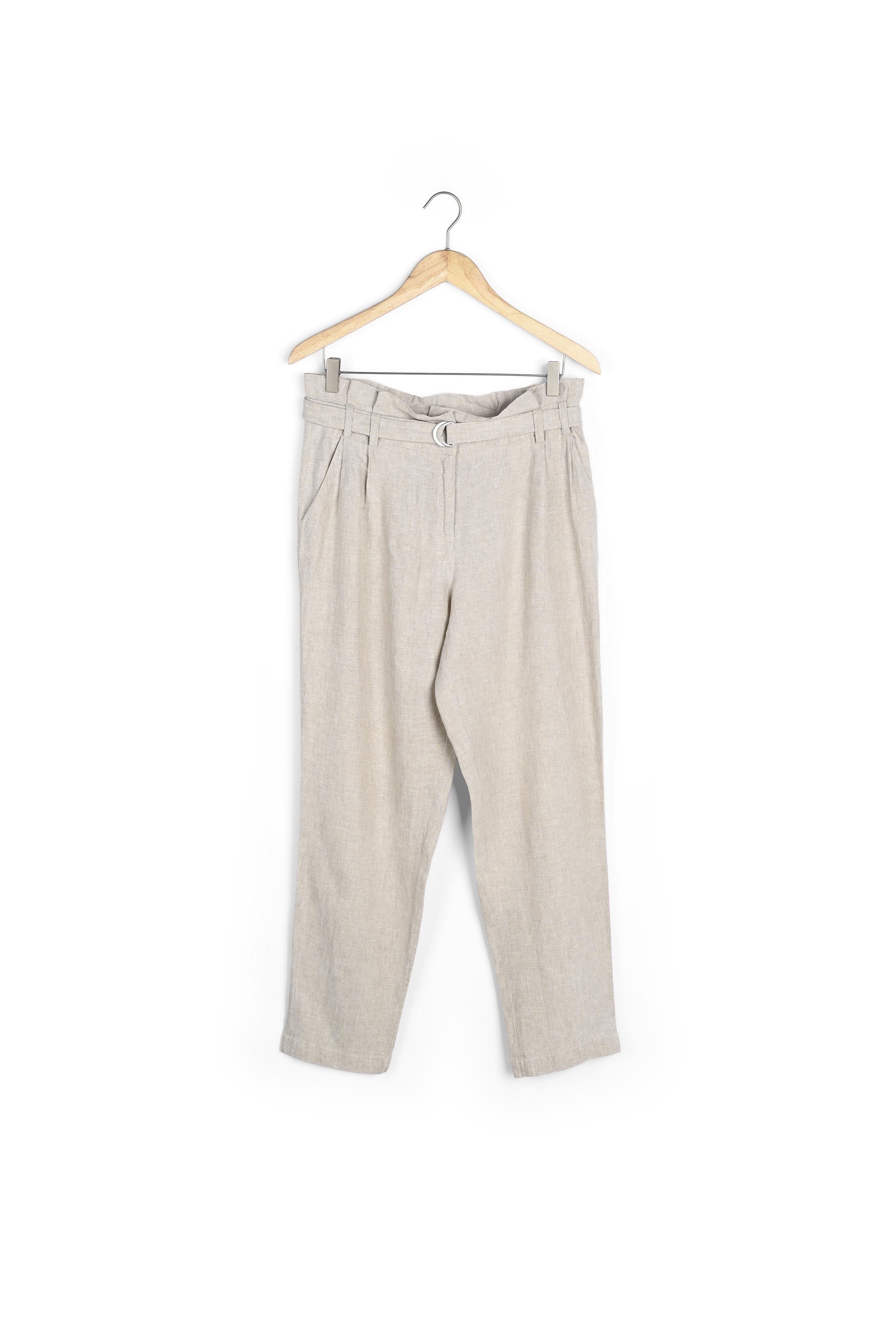 Pantalon chino en lin responsable beige Sirene Faume - seconde main