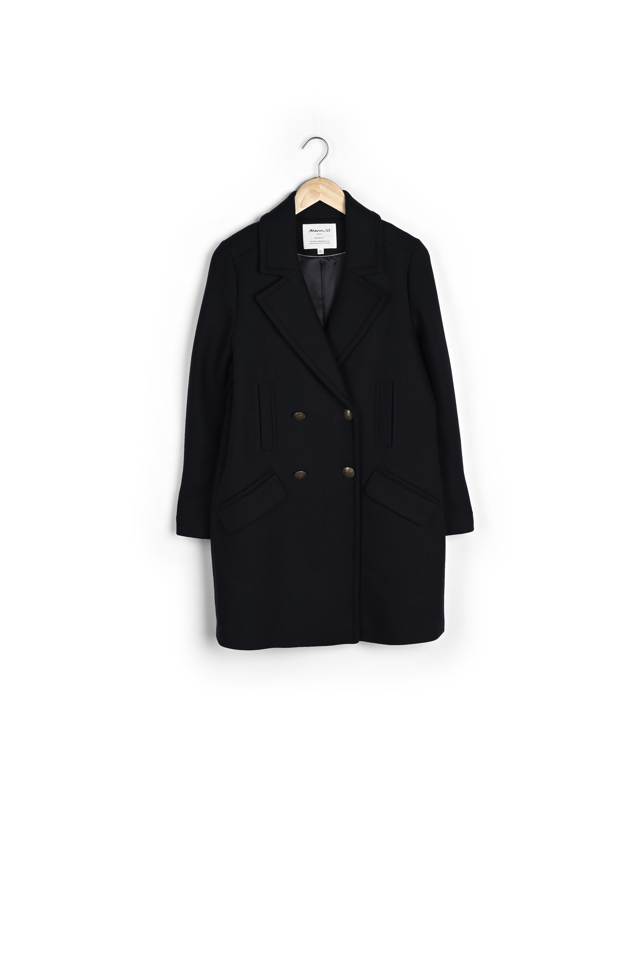 Manteau croisé bleu marine Lee Faume - seconde main