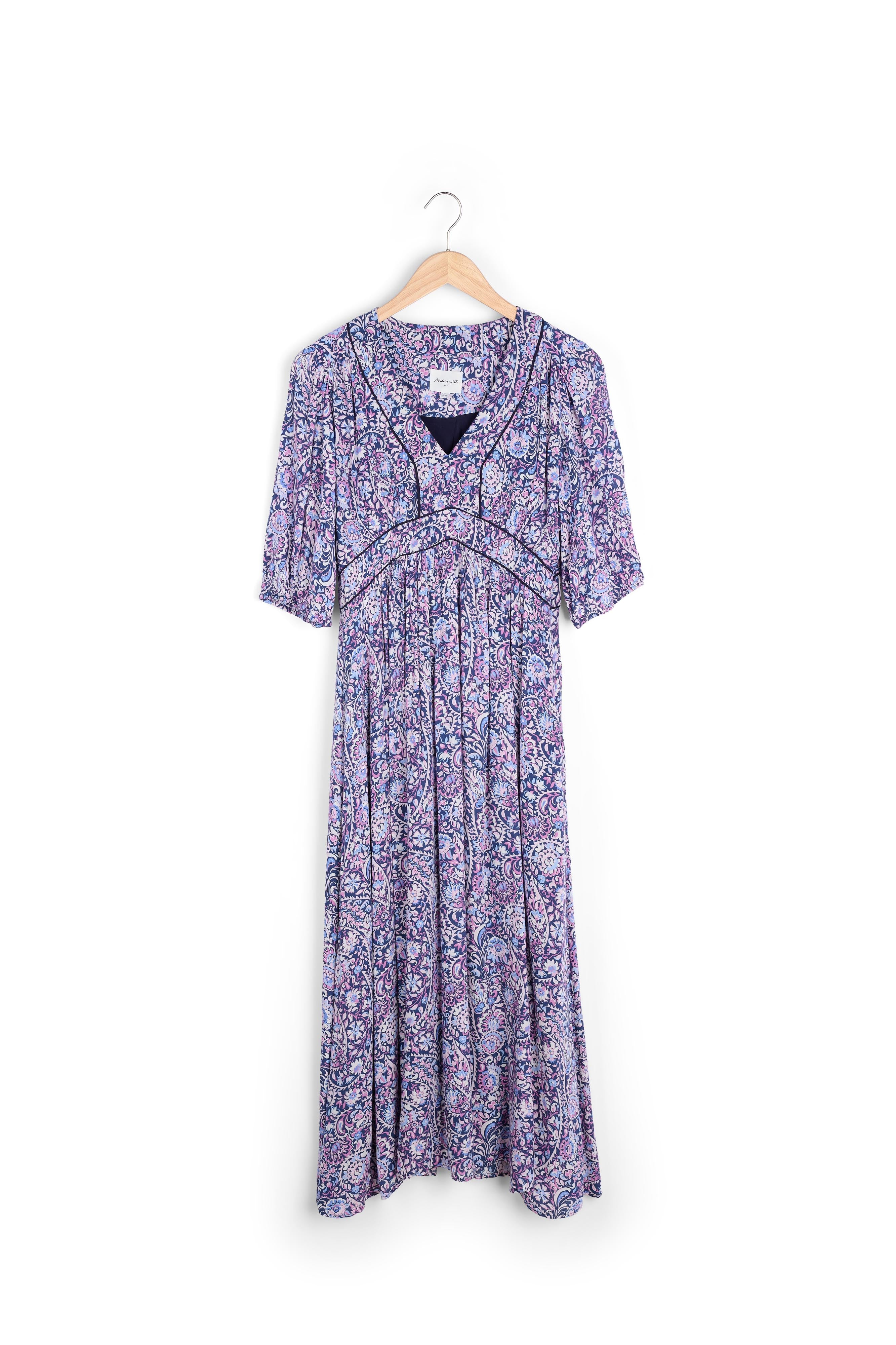 Robe longue imprimée bleue Lala Faume - seconde main