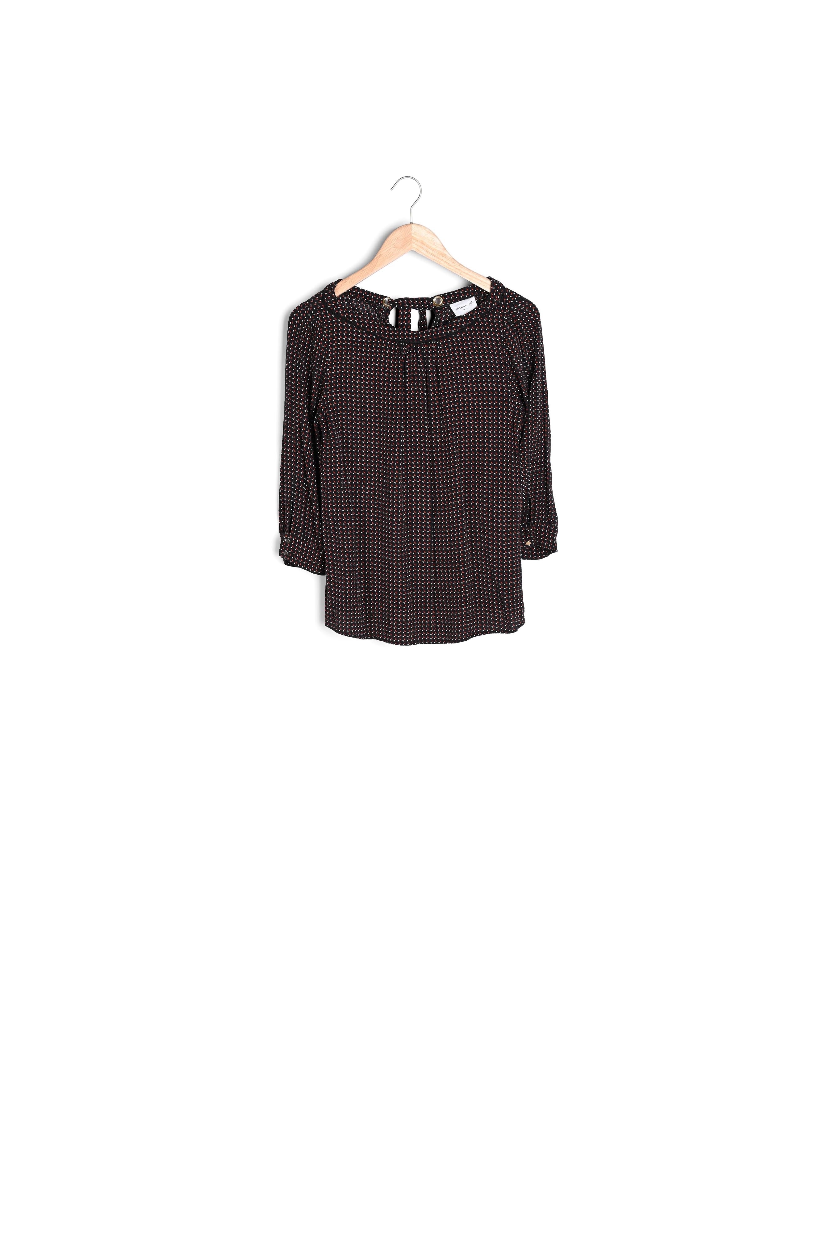 Blouse noire imprimée Melena Faume - seconde main