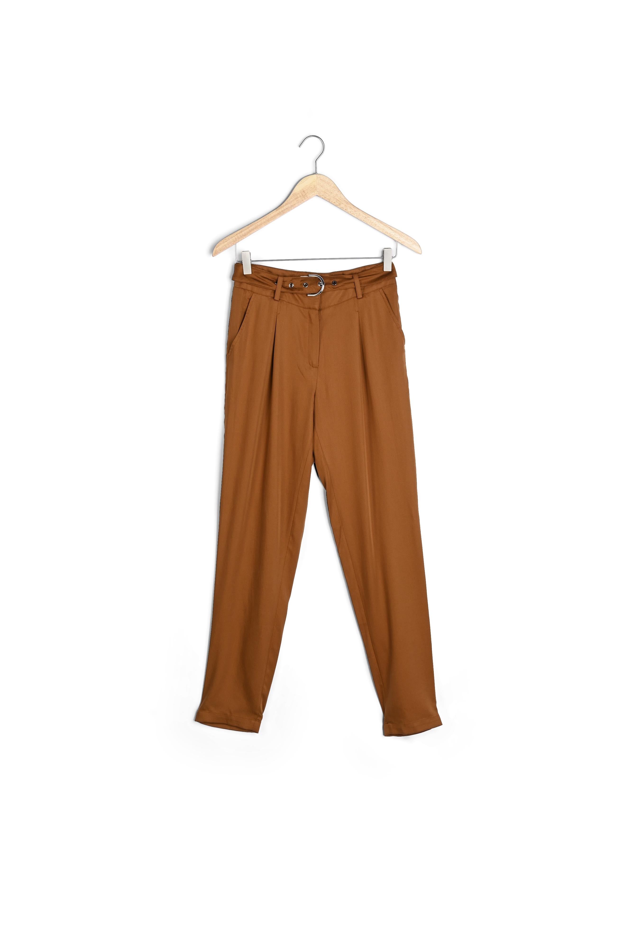 Pantalon chino en tencel caramel Issel Faume - seconde main