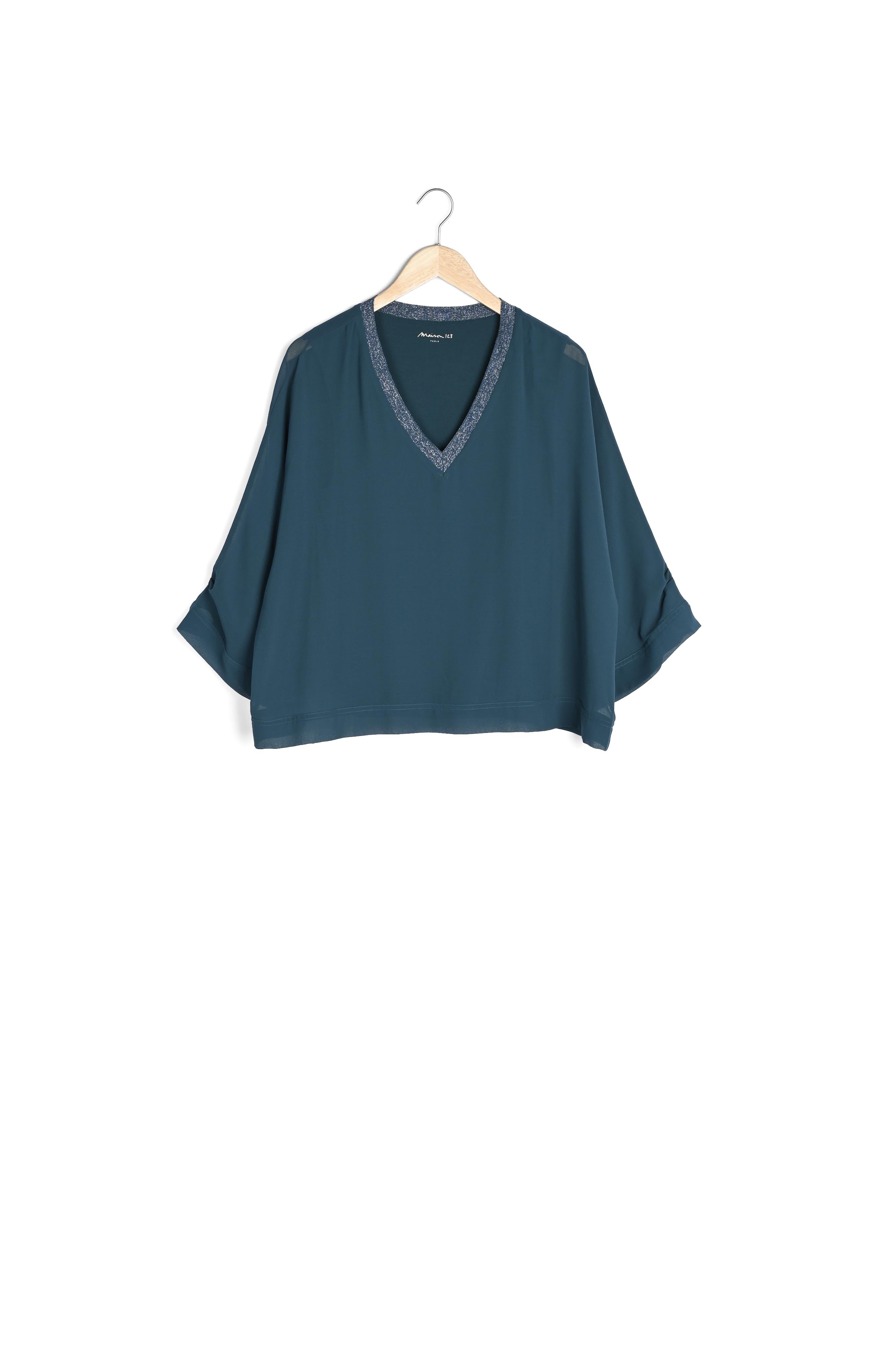Blouse cyprès col V brillant Mara Faume - seconde main