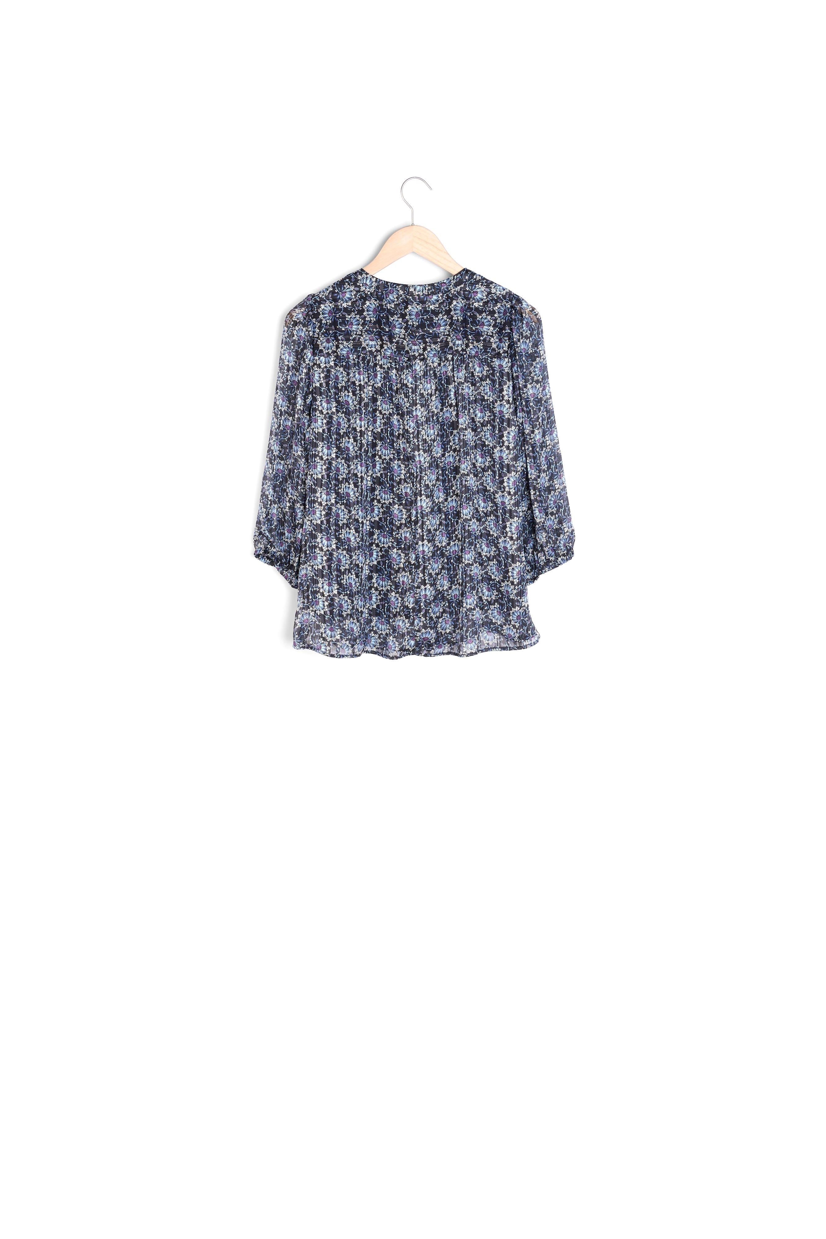 Blouse marine imprimée Elsa Faume - seconde main