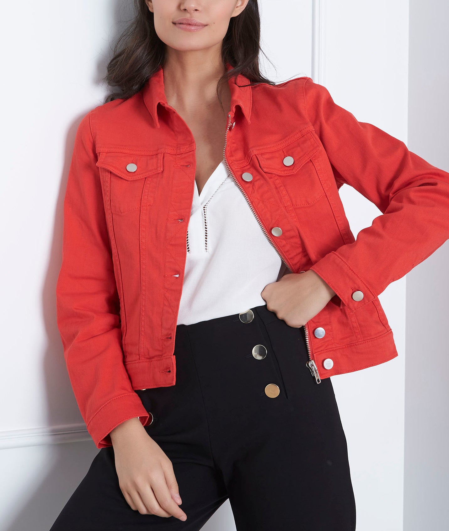 Veste rouge en jean Clem Faume - seconde main