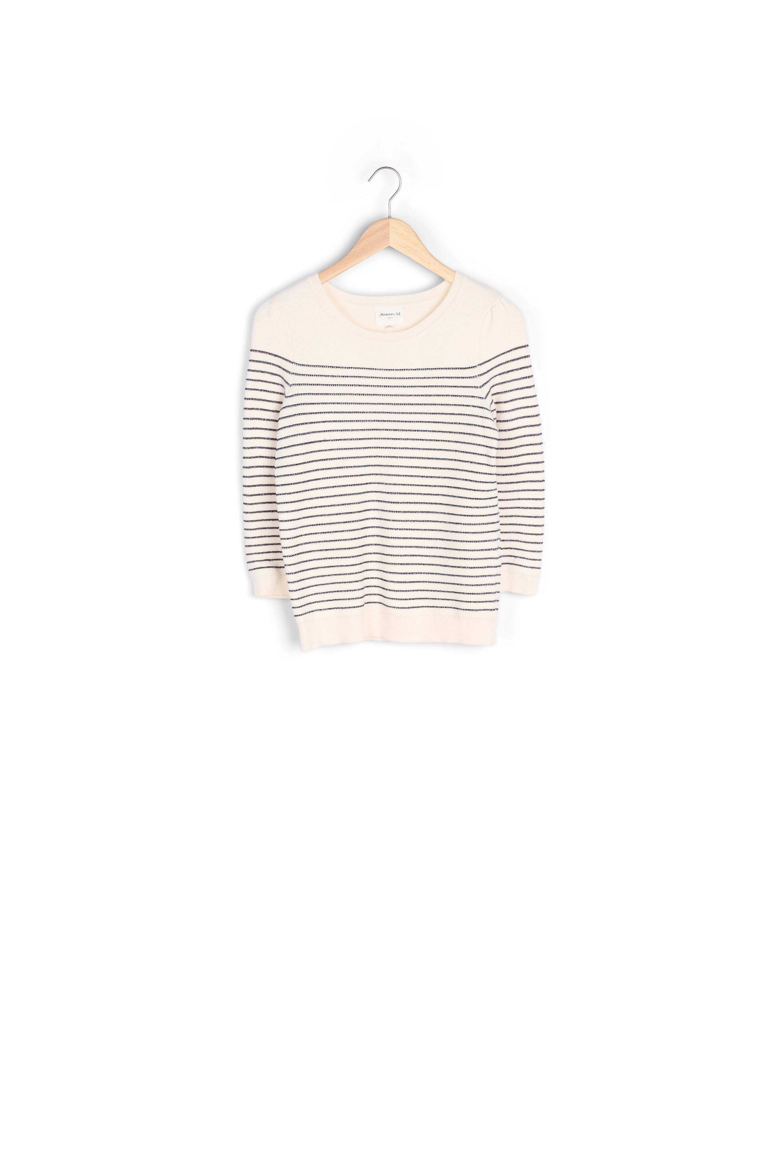 Pull marin écru à rayures métallisées Thea Bis Faume - seconde main