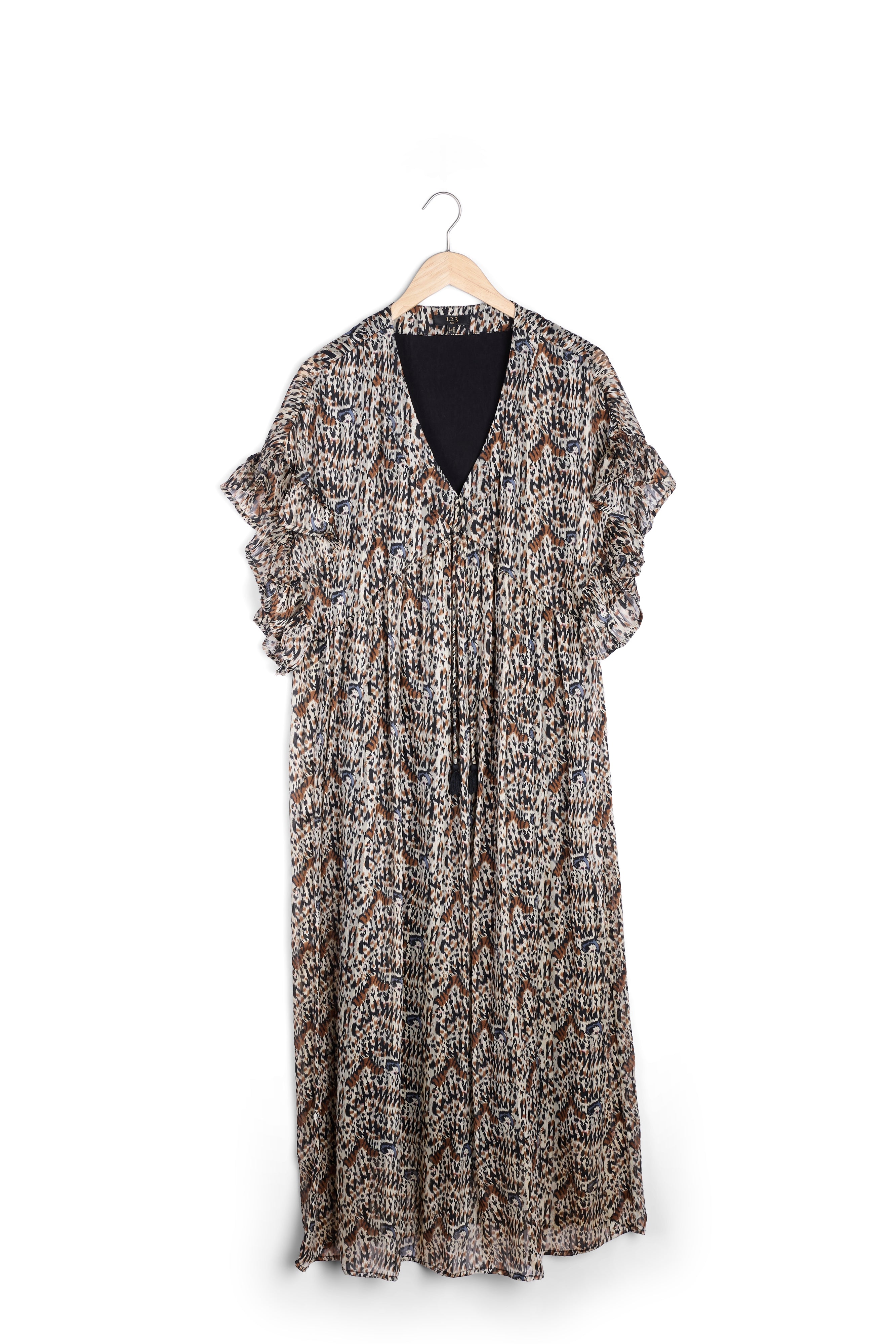 Robe noire imprimée longue Lavina Faume - seconde main