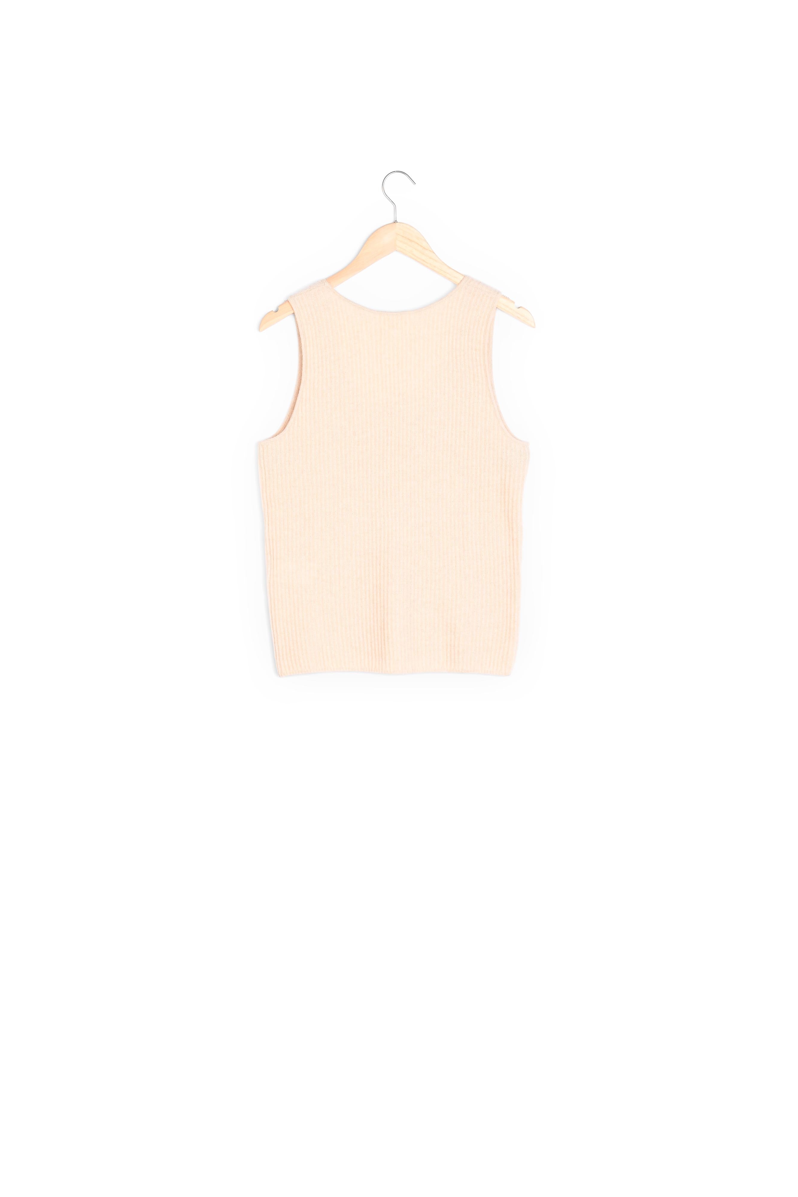 Débardeur en cachemire recyclé beige Teva Faume - seconde main