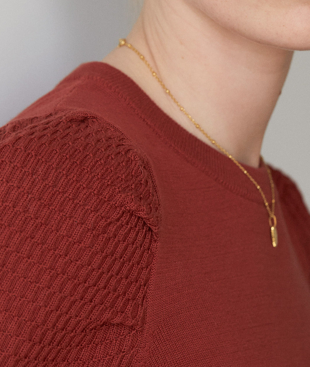 Pull en coton rouge brique Beryl Faume - seconde main