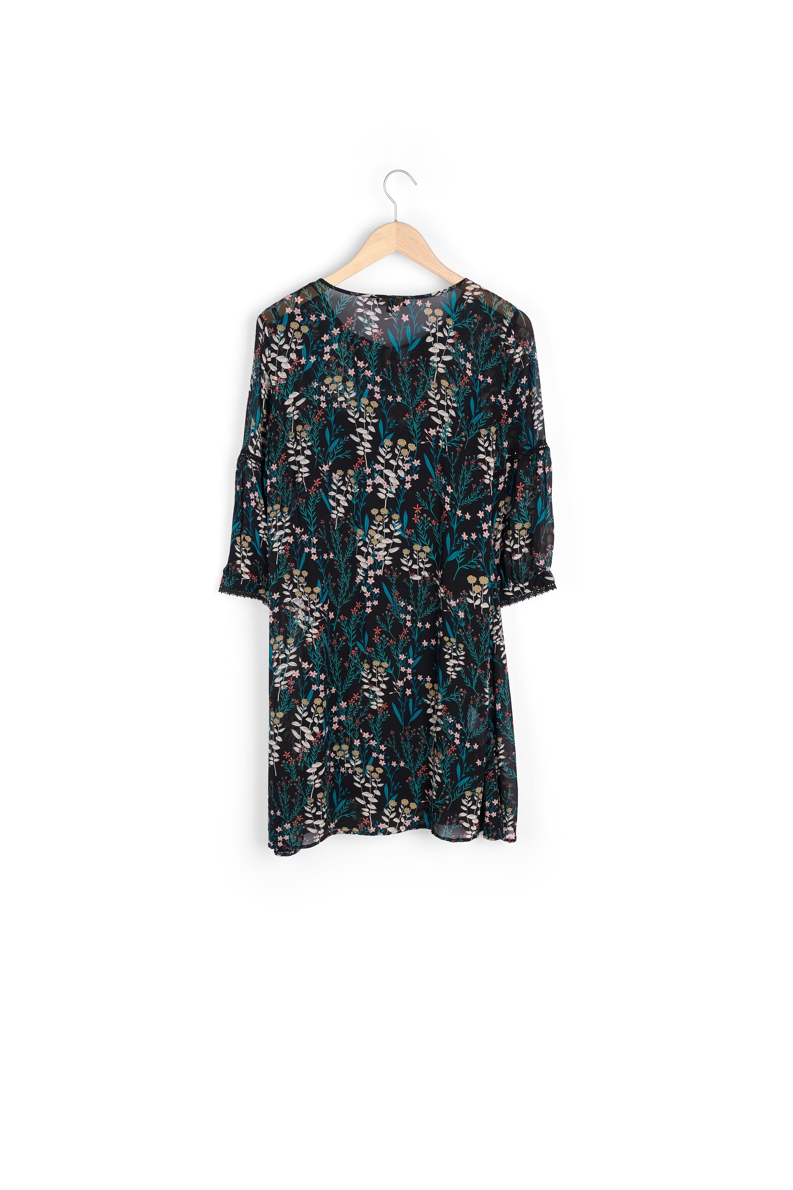 Robe noire imprimé fleuri Lava Faume - seconde main