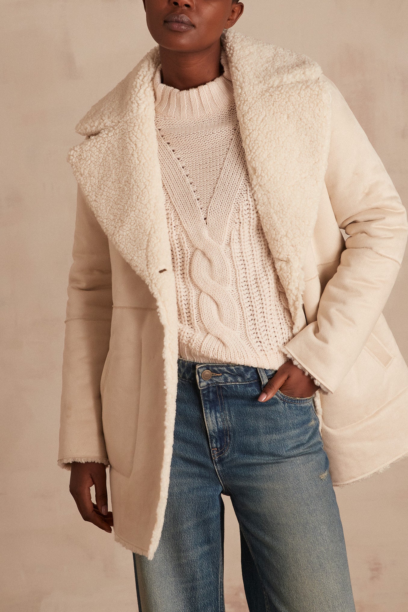 Manteau fourré Odelie Faume - seconde main