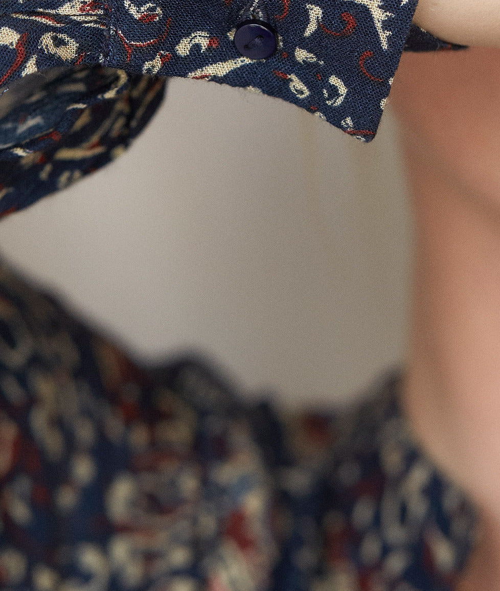 Blouse imprimée encre Cindra Faume - seconde main