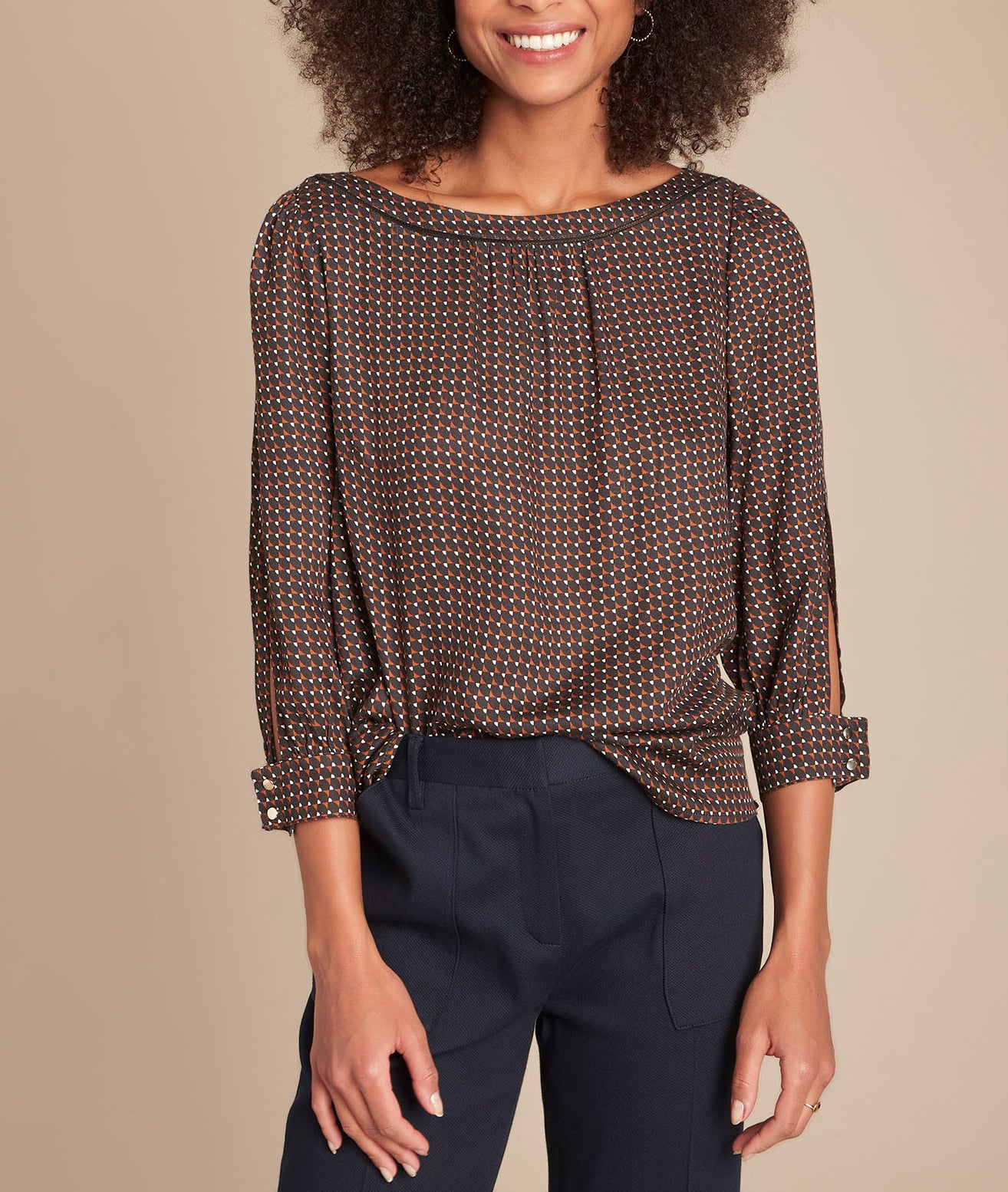 Blouse noire imprimée Melena Faume - seconde main