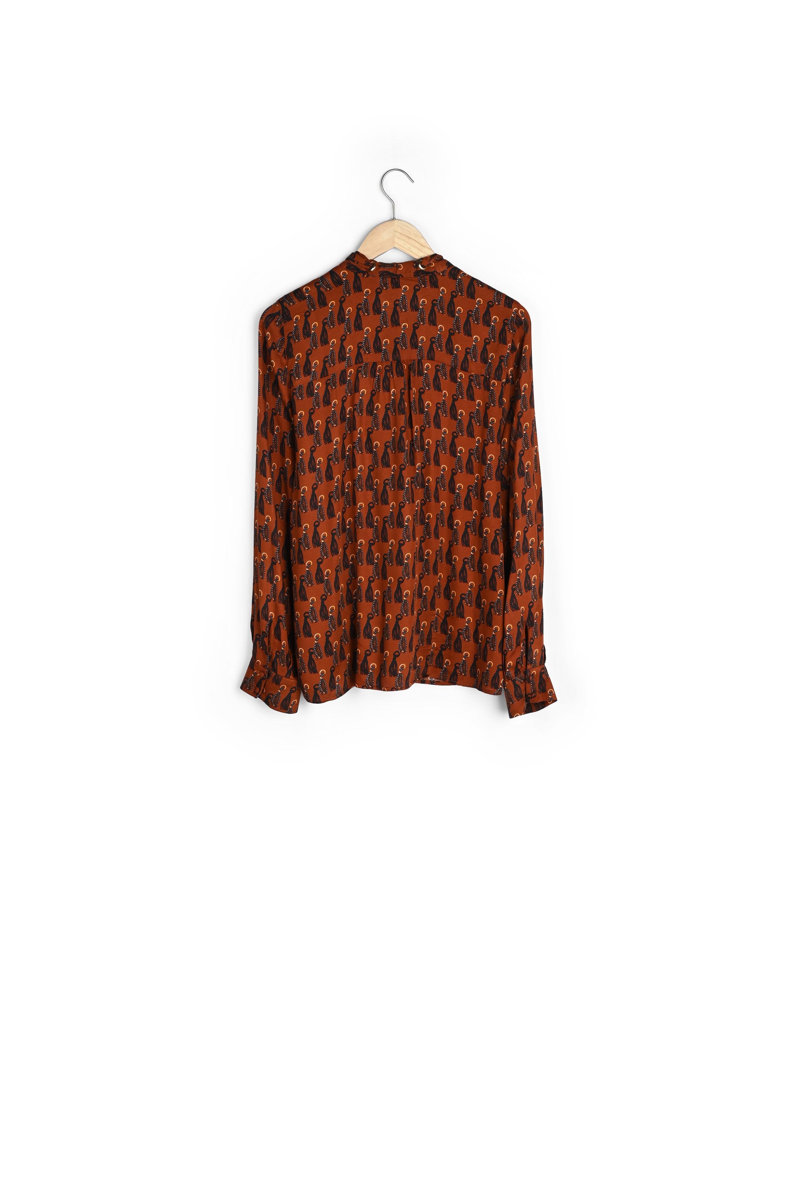 Blouse imprimé col lavallière Majda Faume - seconde main