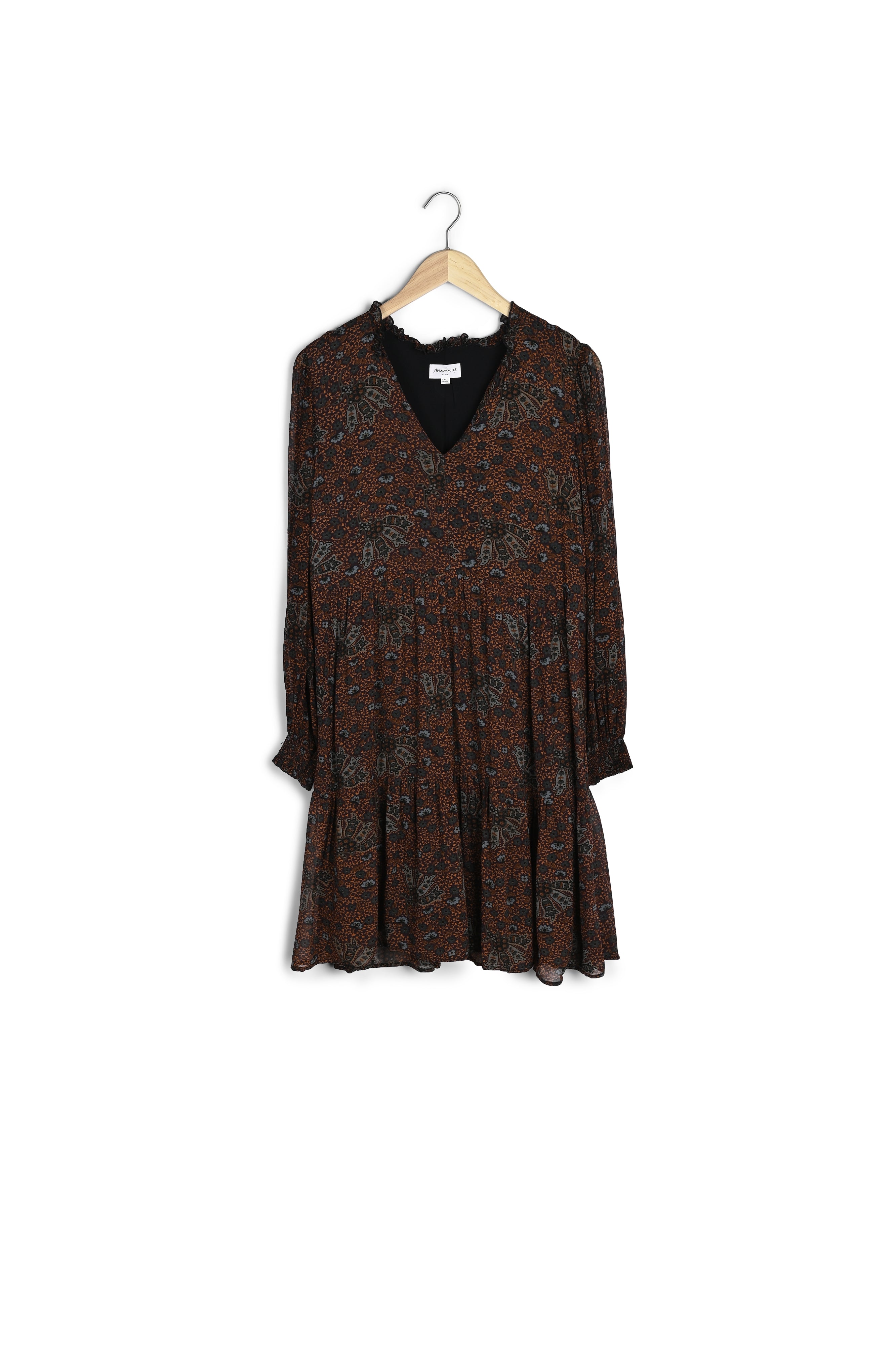 Robe courte imprimée marron Naty Faume - seconde main