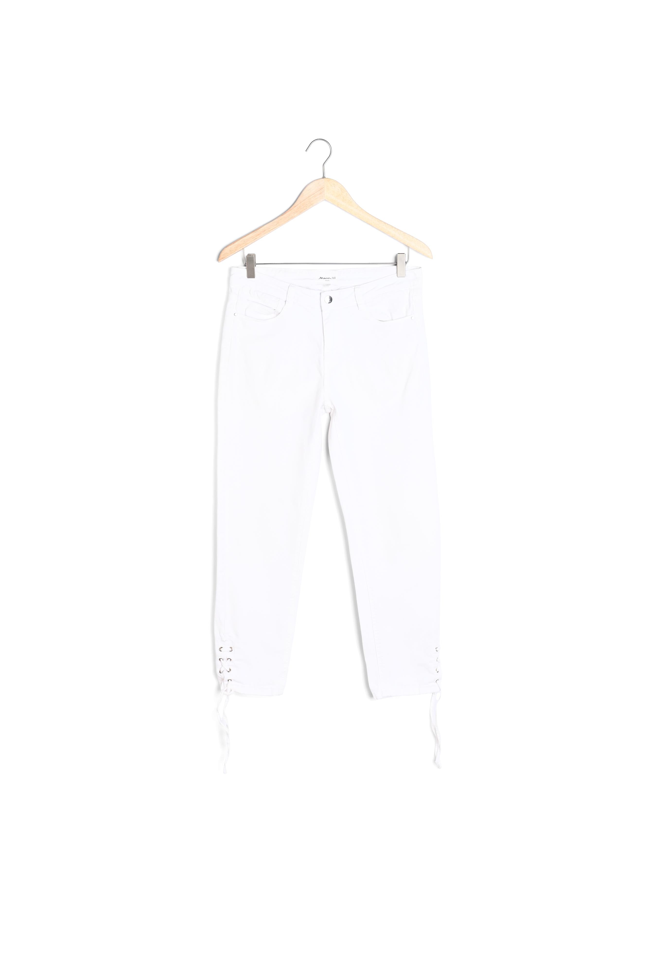 L'iconique slim: jean à lacets blanc Agathe Faume - seconde main